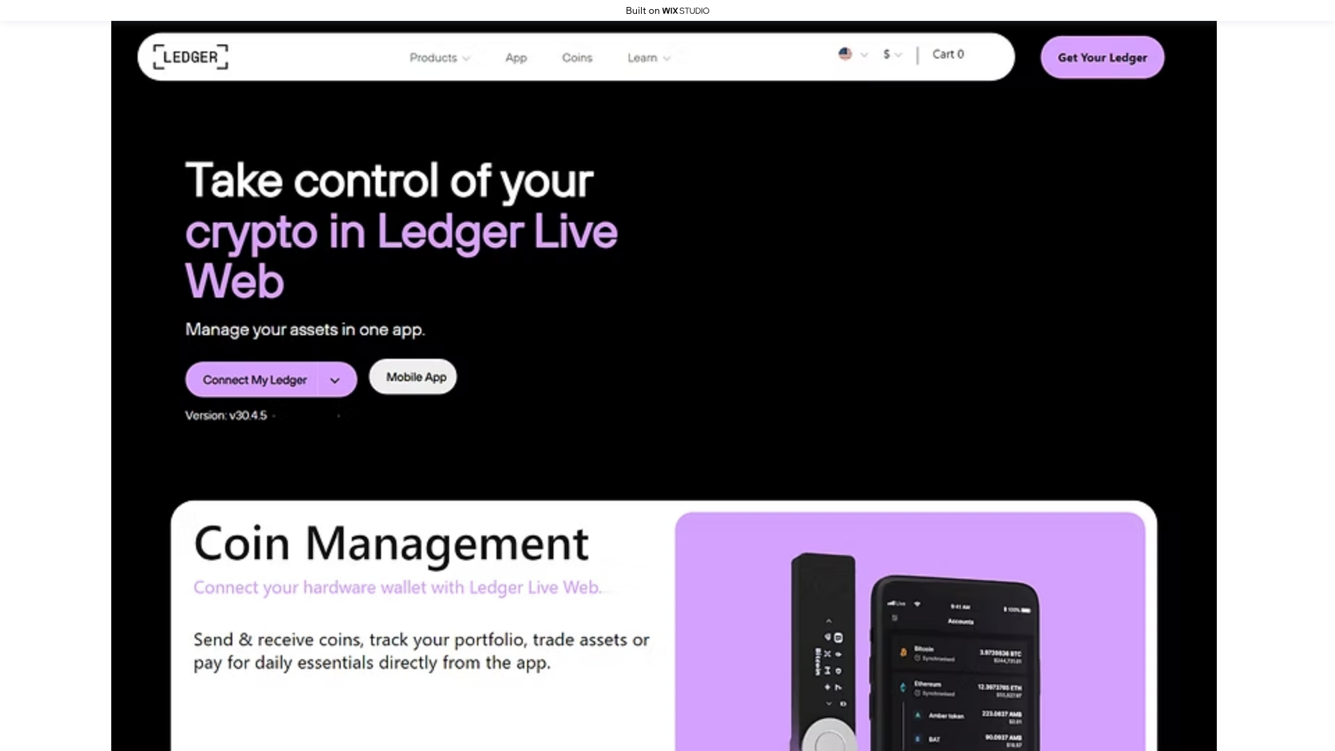 website screenshot of https://en-ledgr-strtcom.wixstudio.com/en-us