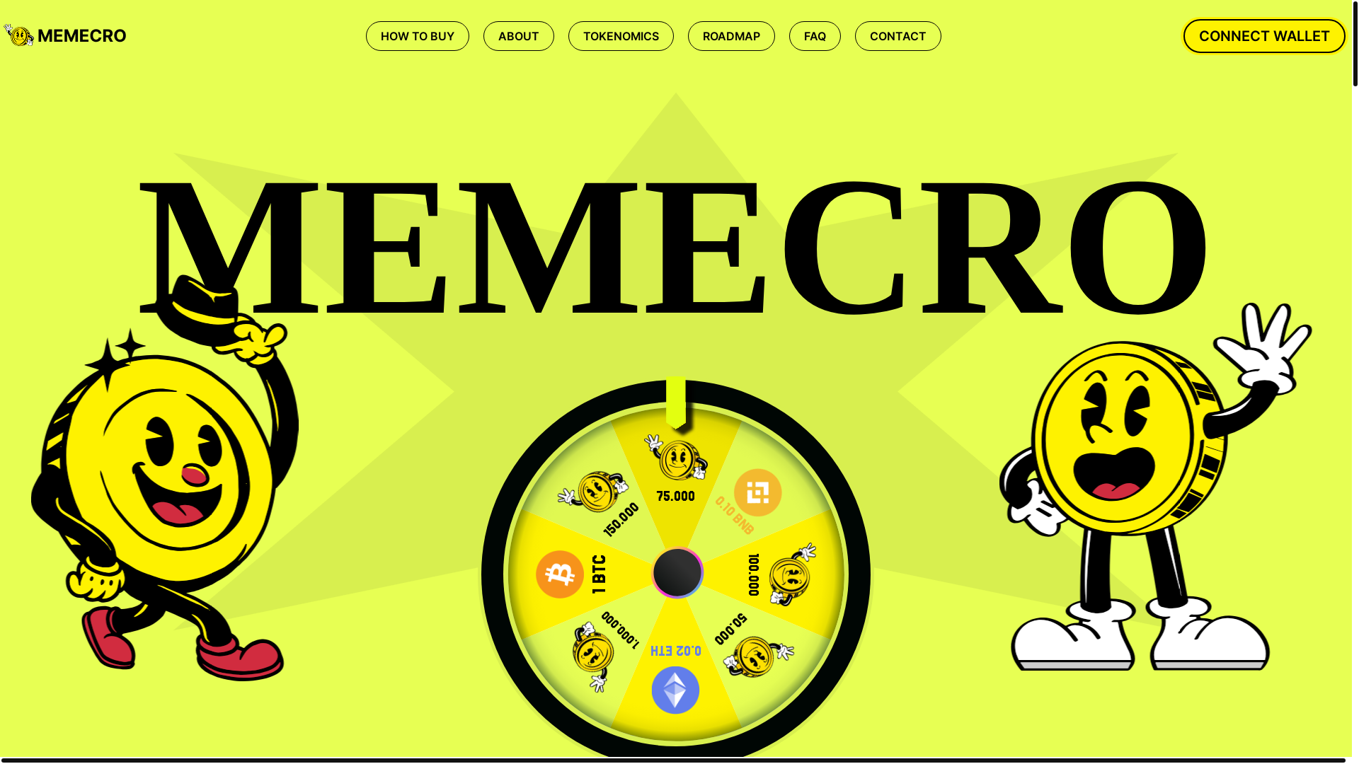 website screenshot of https://memecro.com/