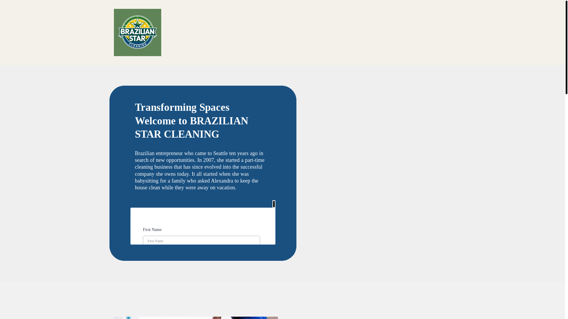 website screenshot of https://brazilianstarcleaningllc.me/