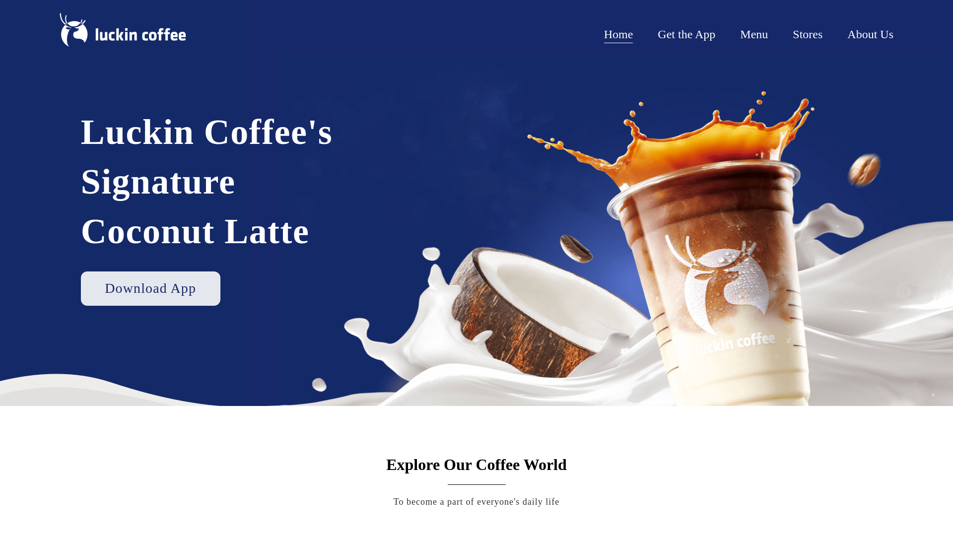 website screenshot of https://www.luckincoffee.us/