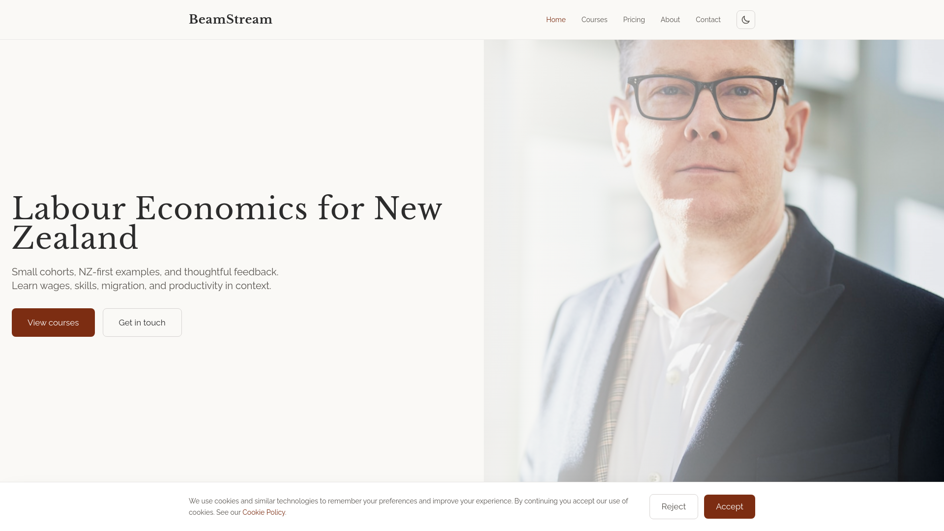 website screenshot of https://beam-stream.digital/