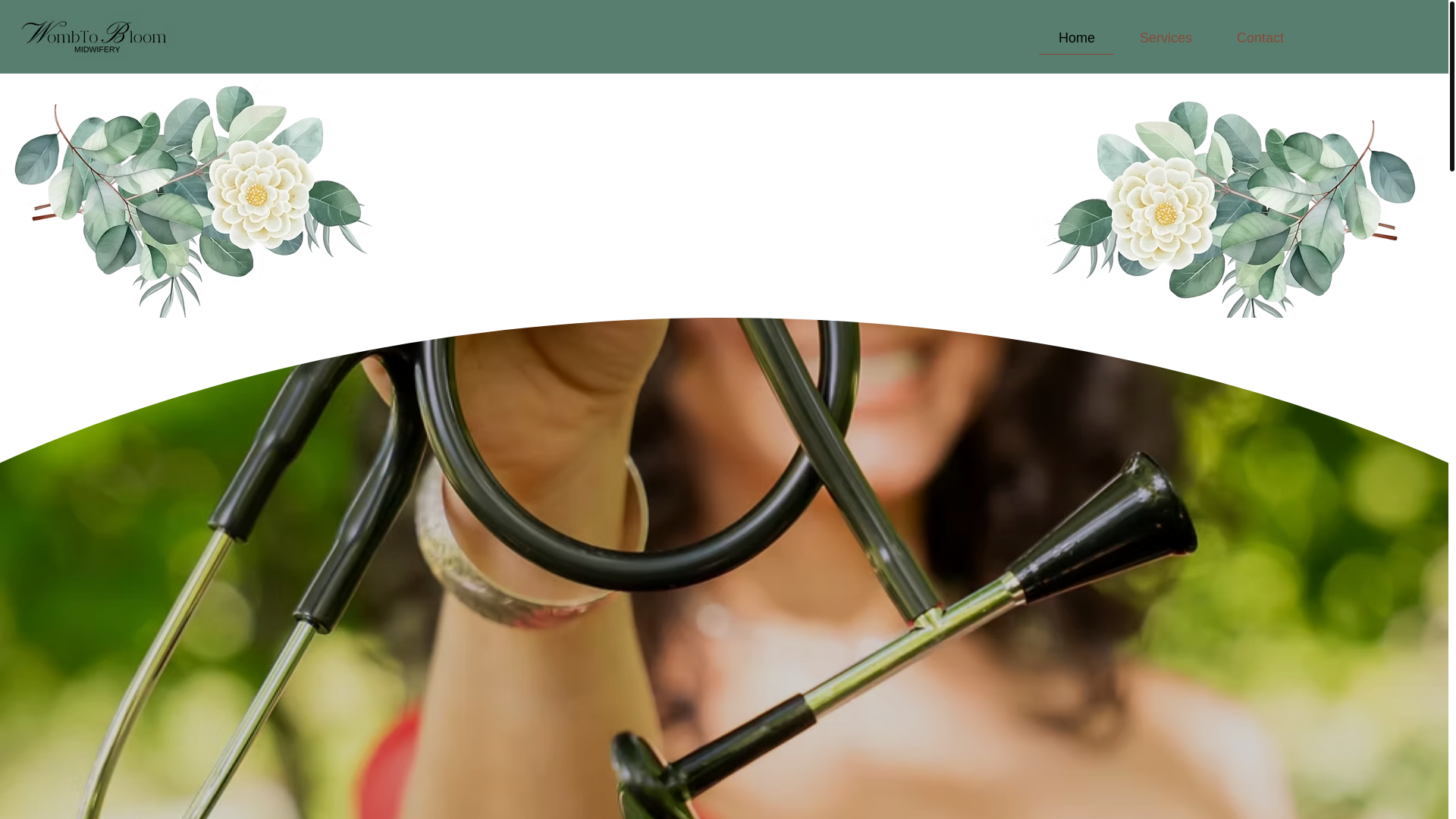 website screenshot of https://wombtobloommidwifery.com/