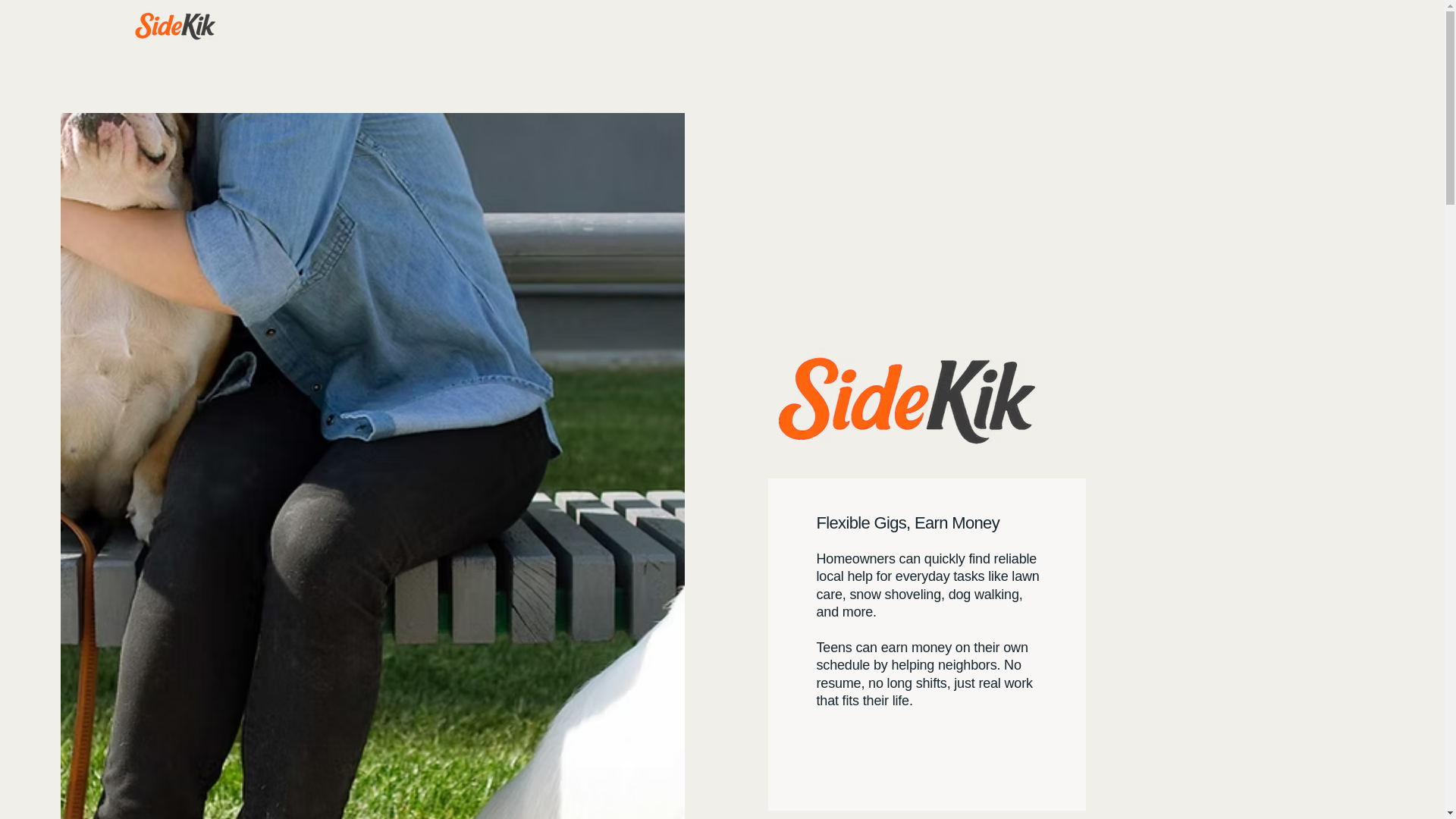 website screenshot of https://joinsidekik.com/