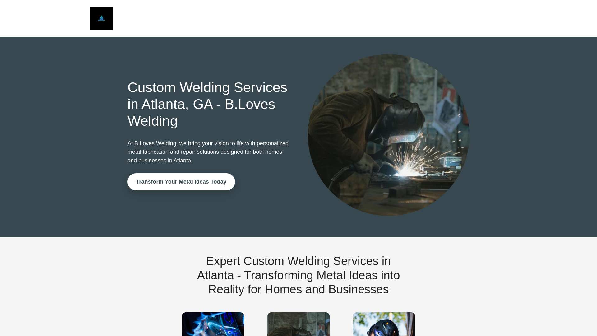 website screenshot of https://bloveswelding.net