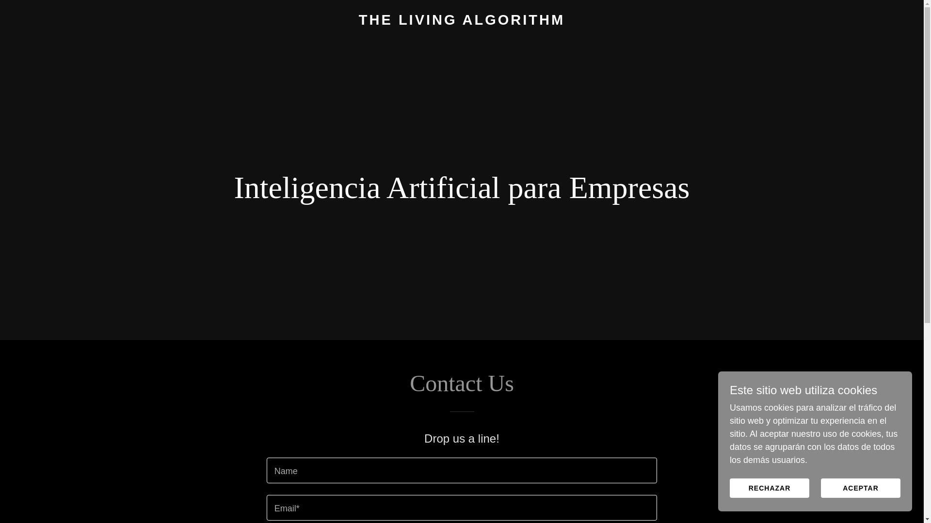 website screenshot of https://thelivingalgorithm.es/