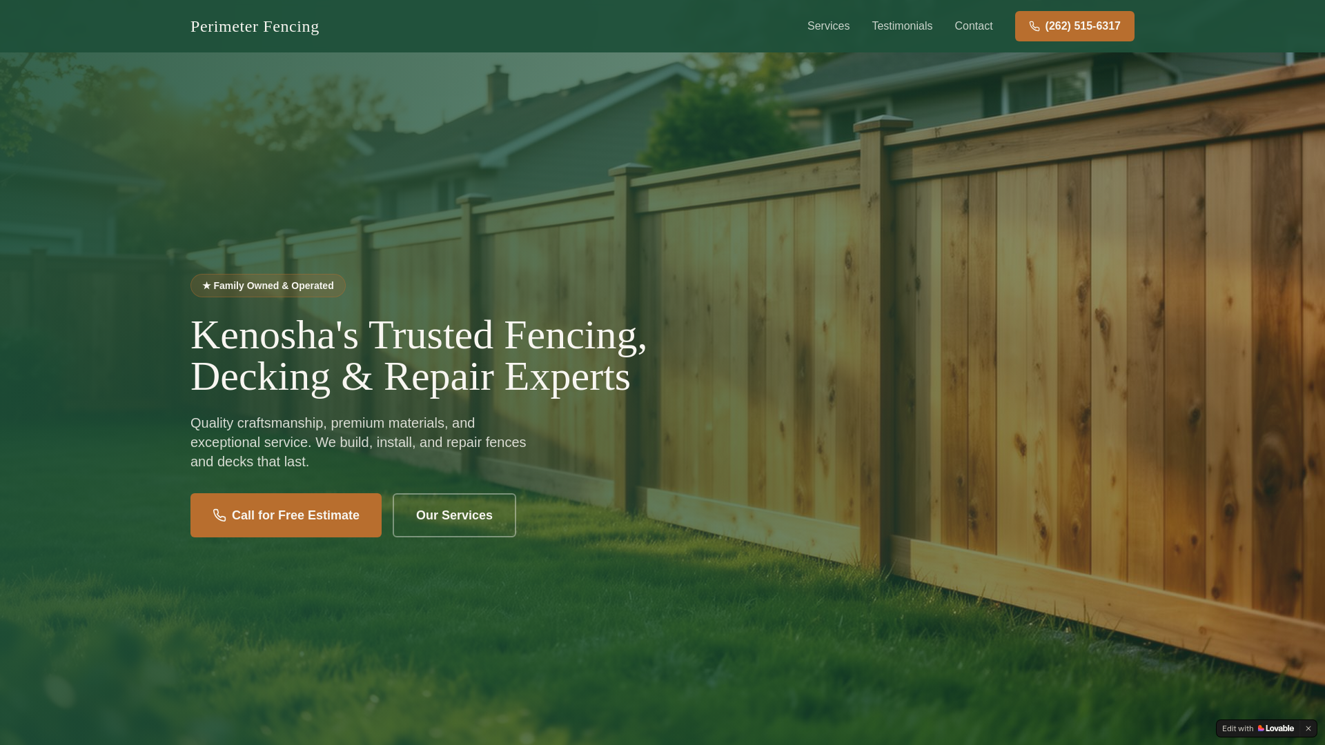 website screenshot of https://perimeterfencellc.org
