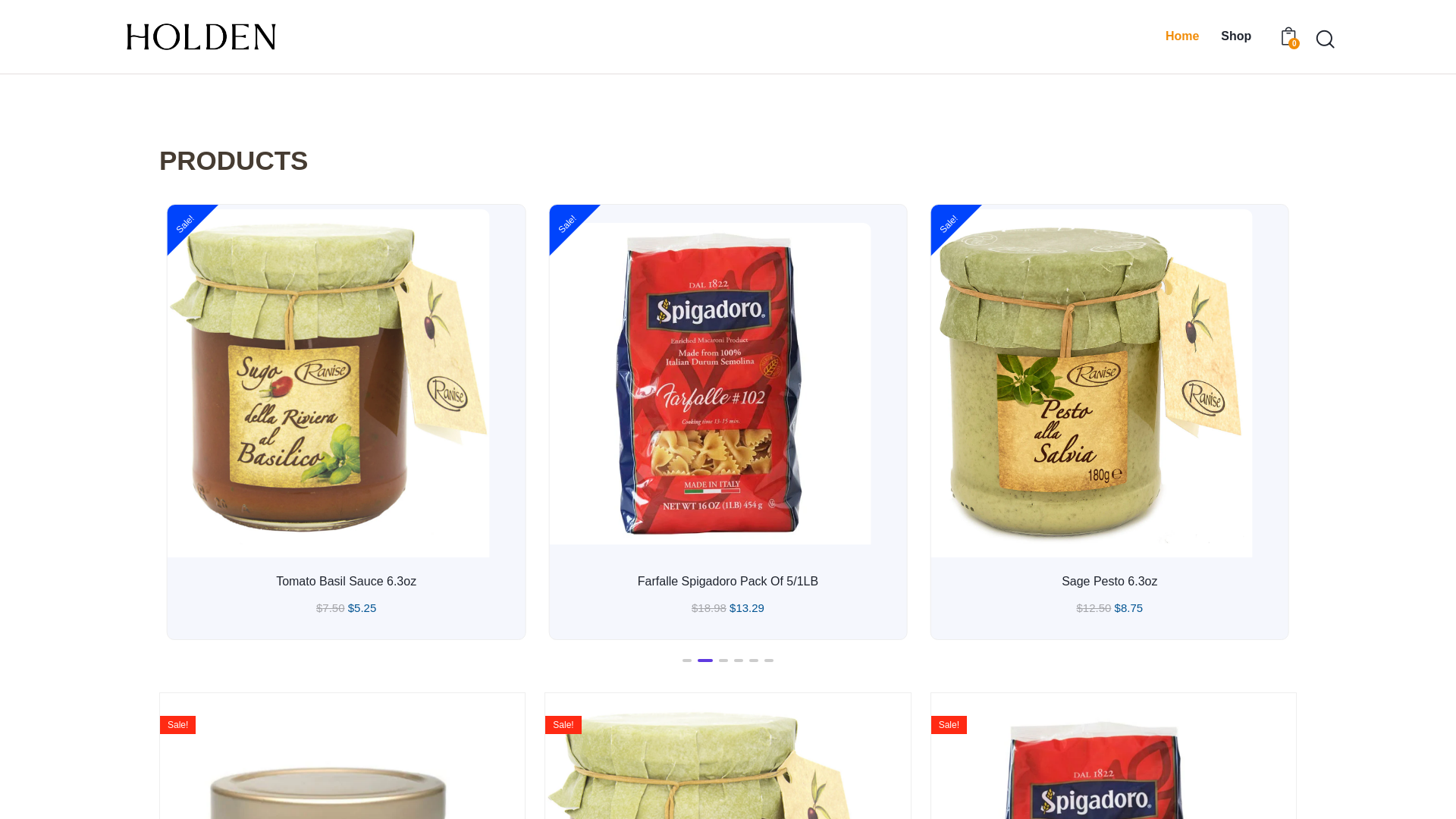 website screenshot of https://shopalmagourmet.com