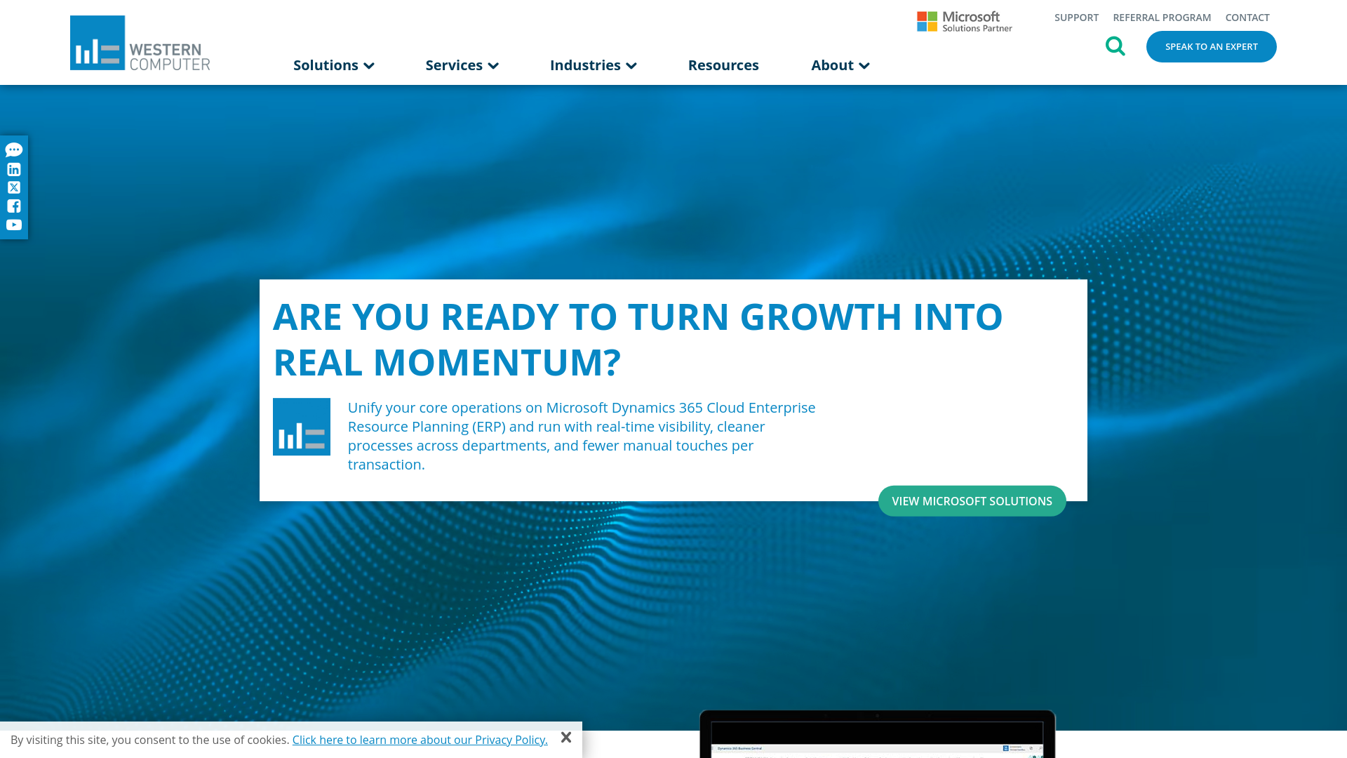 website screenshot of https://usewesterncomputer.org/