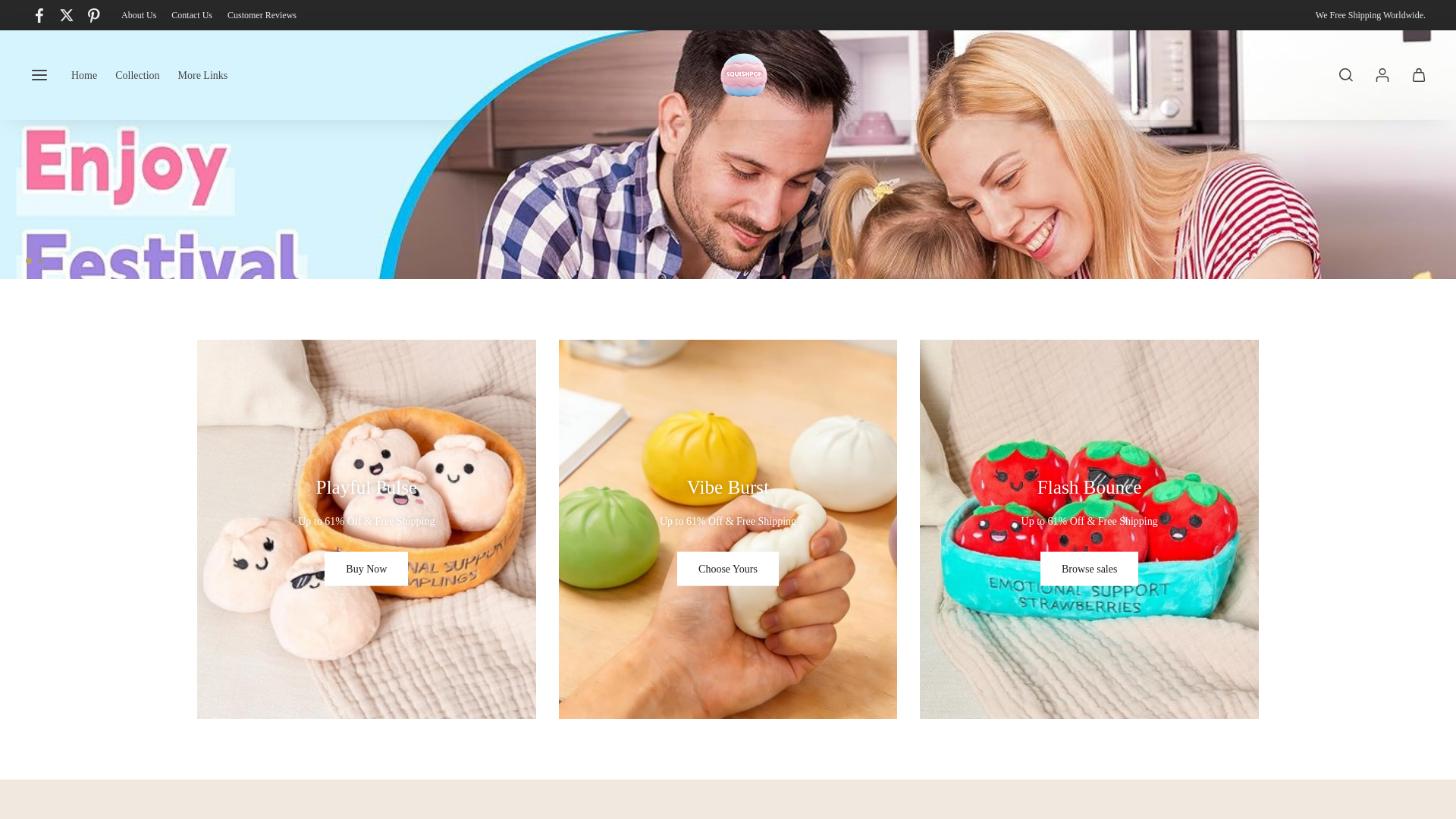 website screenshot of https://squishpop.shop/