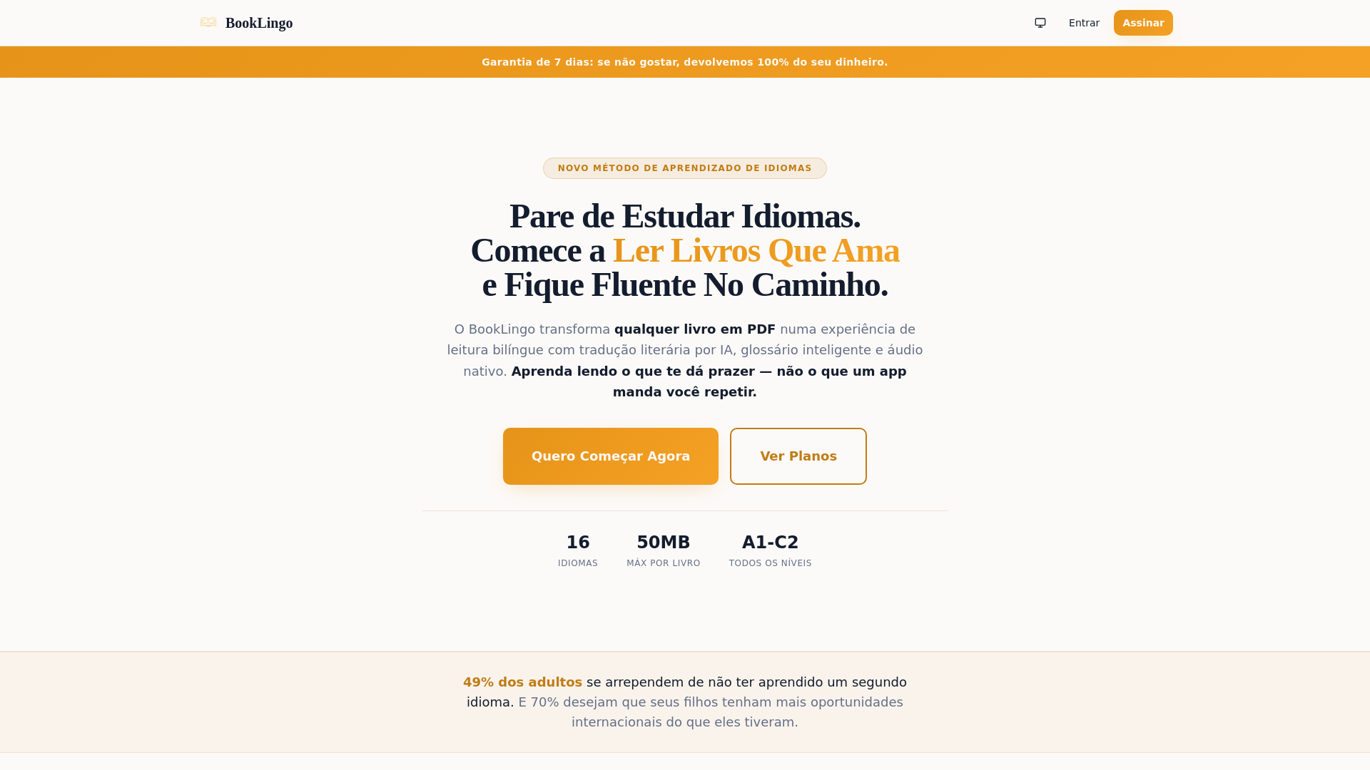website screenshot of https://booklingo.app/