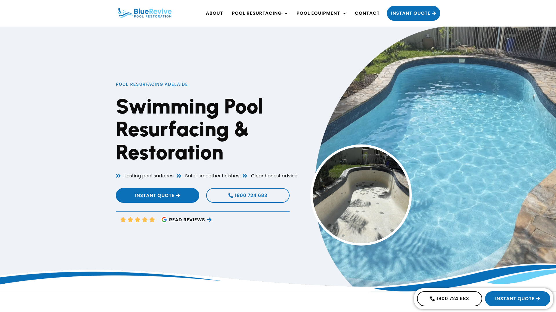 website screenshot of https://bluerevive.com.au/