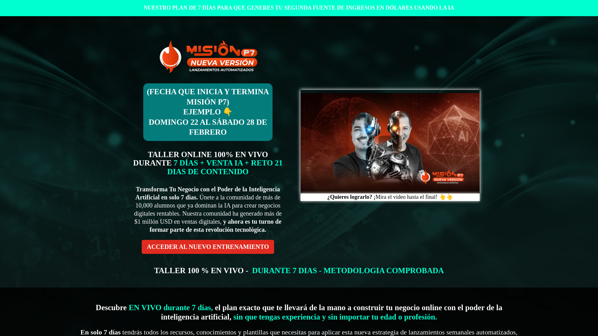 website screenshot of https://transformateahora.org/