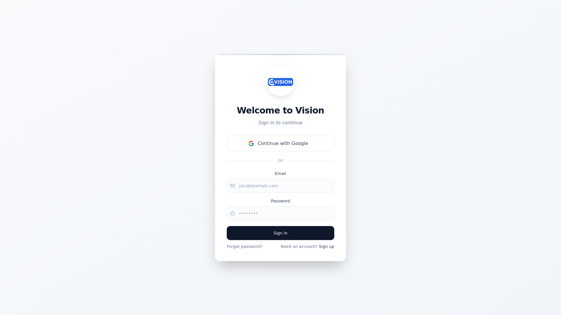 website screenshot of https://visionoficialapp.com/