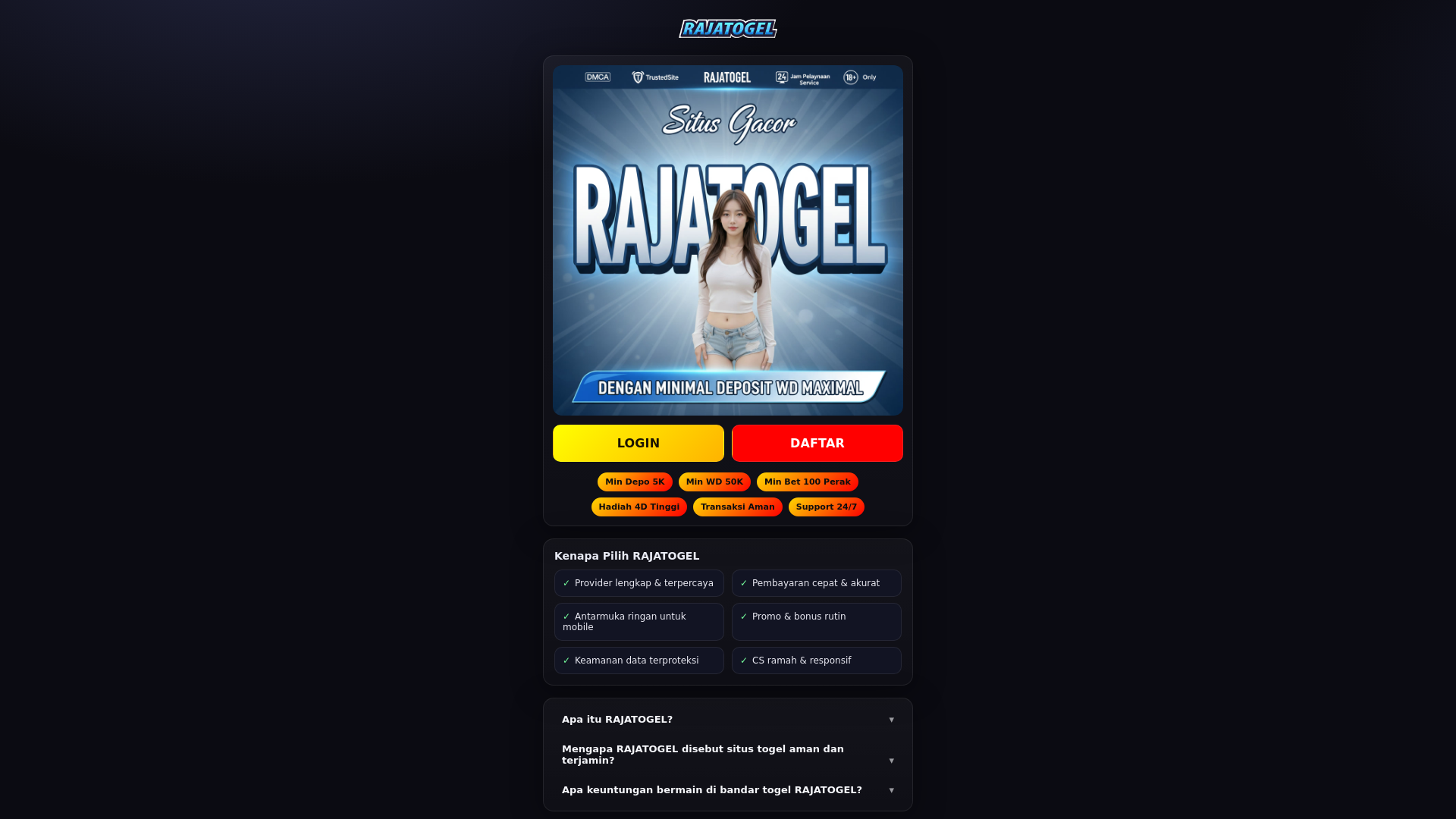 website screenshot of https://rajatogel-kuy.pages.dev/