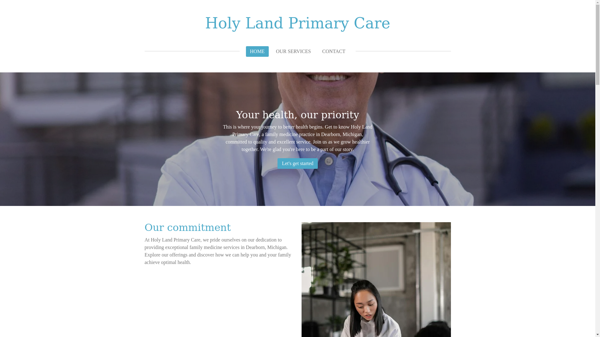 website screenshot of https://holylandprimarycare.com/