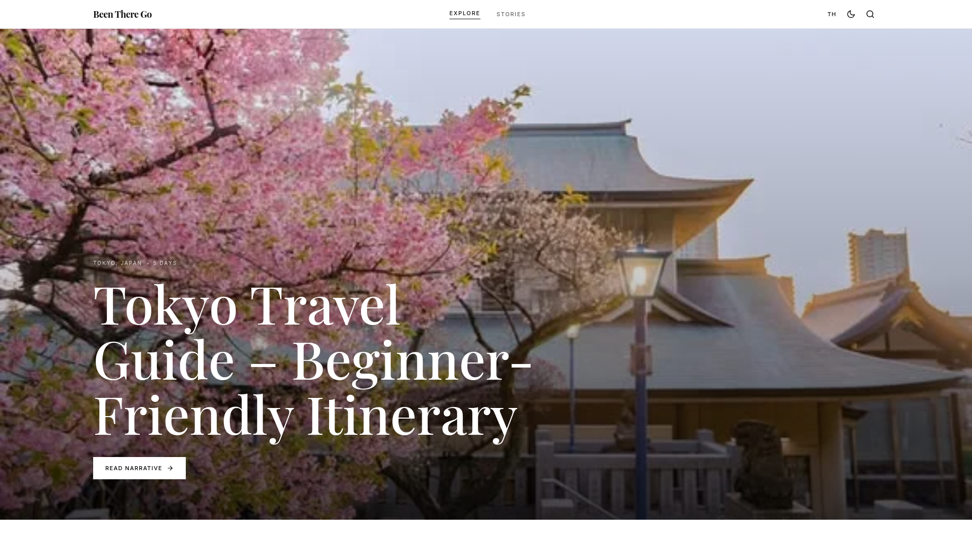 website screenshot of https://beentherego.com