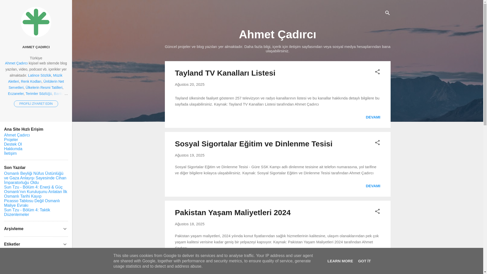 website screenshot of https://ahmetcadirci25.blogspot.com/
