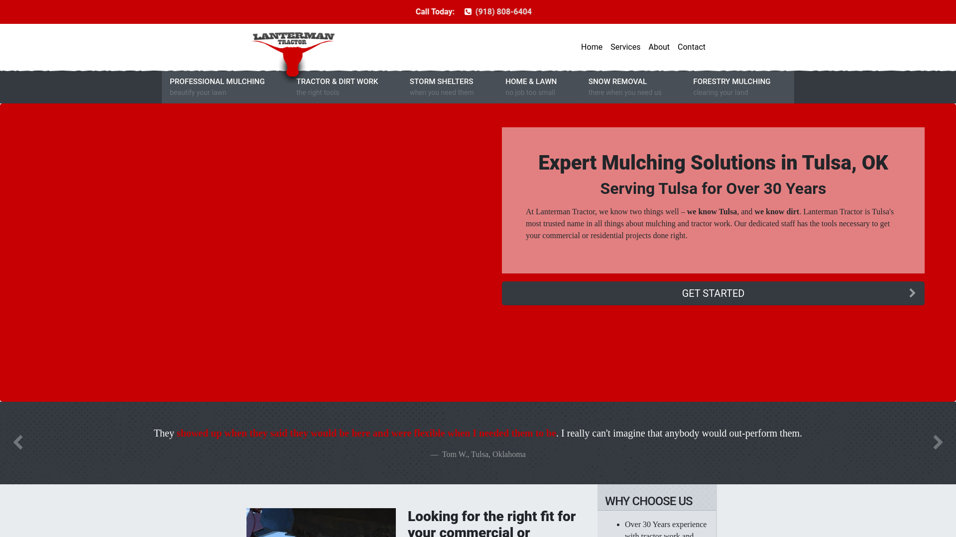 website screenshot of https://lantermantractor.com