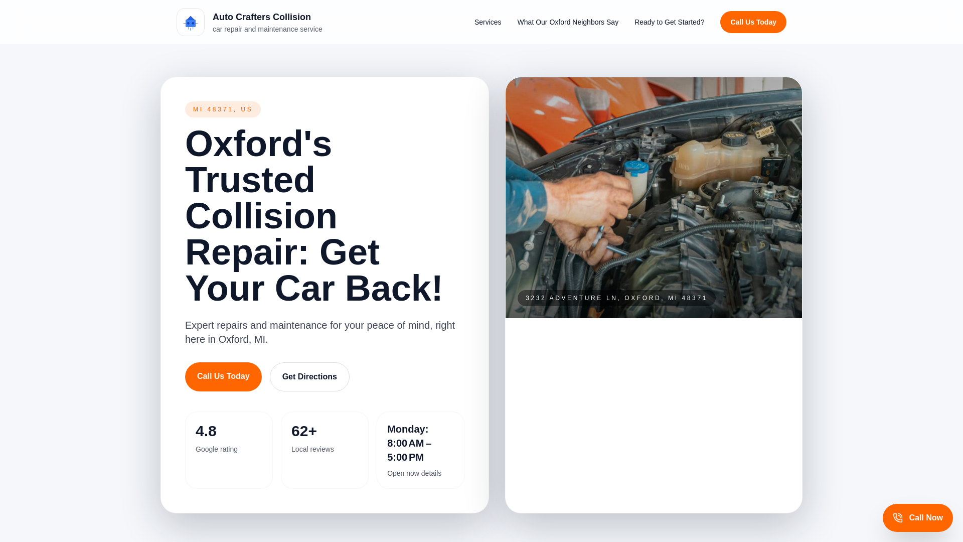 website screenshot of https://auto-crafters-collision-lead-demo.pages.dev/