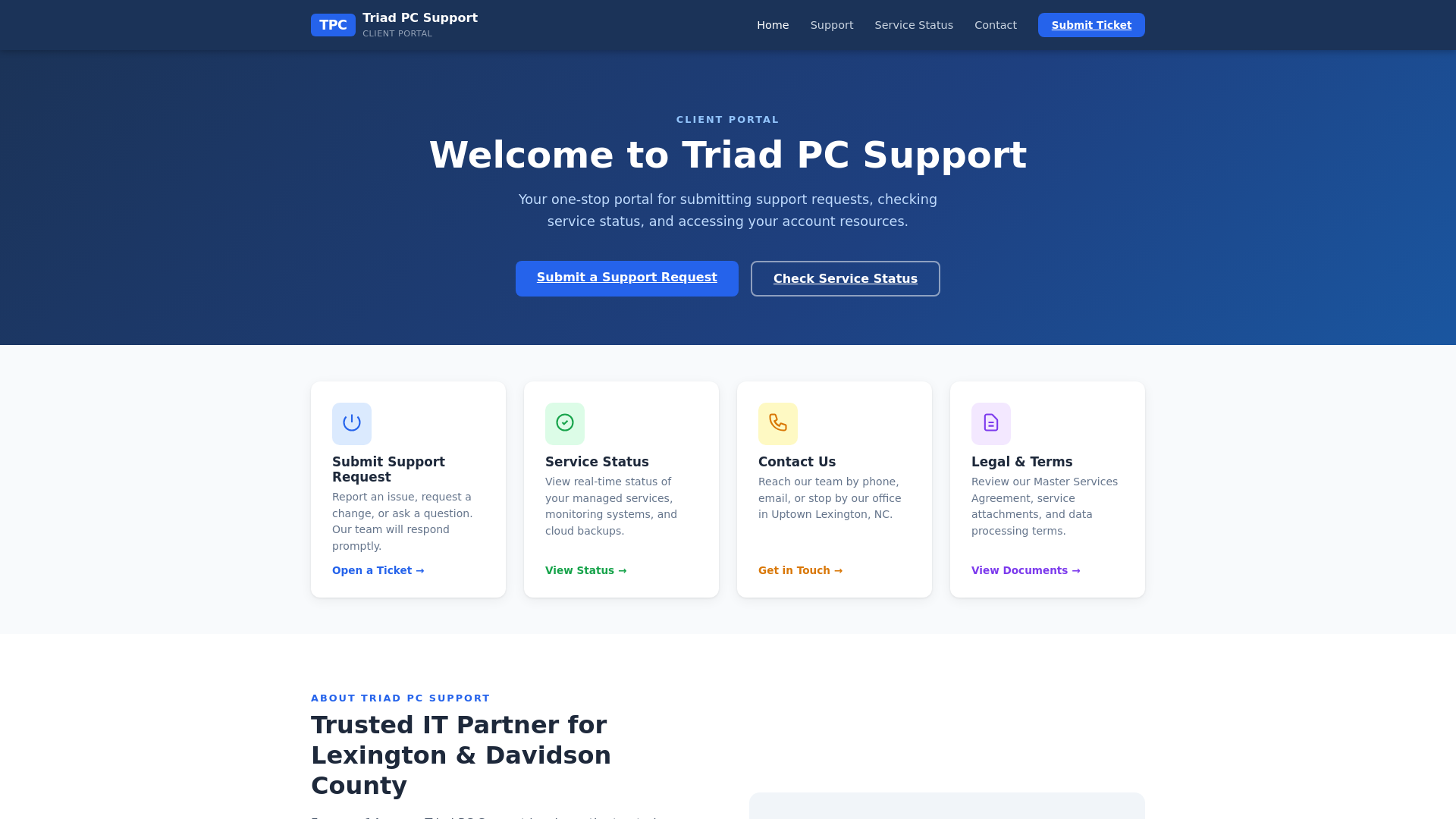 website screenshot of https://triadpc-portal.pages.dev/