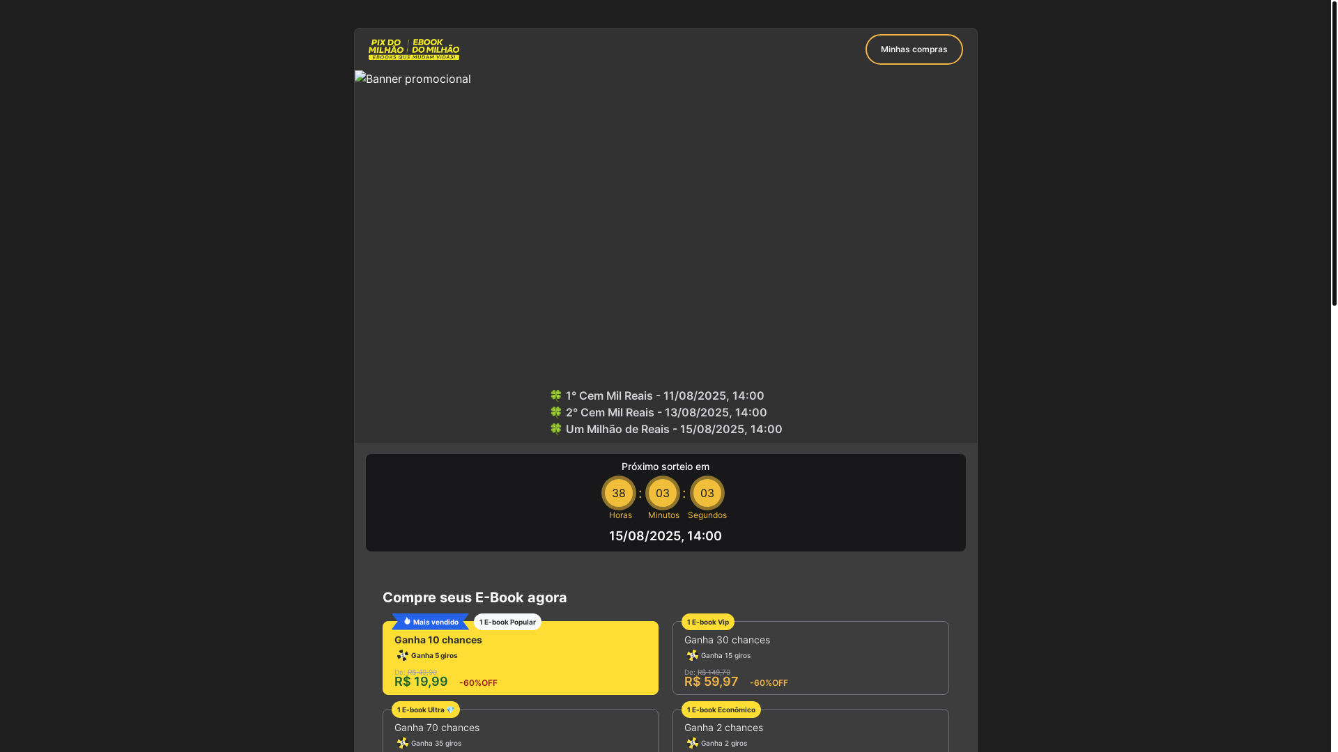 website screenshot of https://checkout-pixdomilhao.pro/