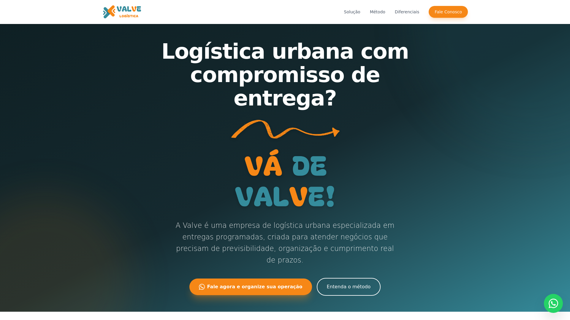 website screenshot of https://valvelogistica.com.br/