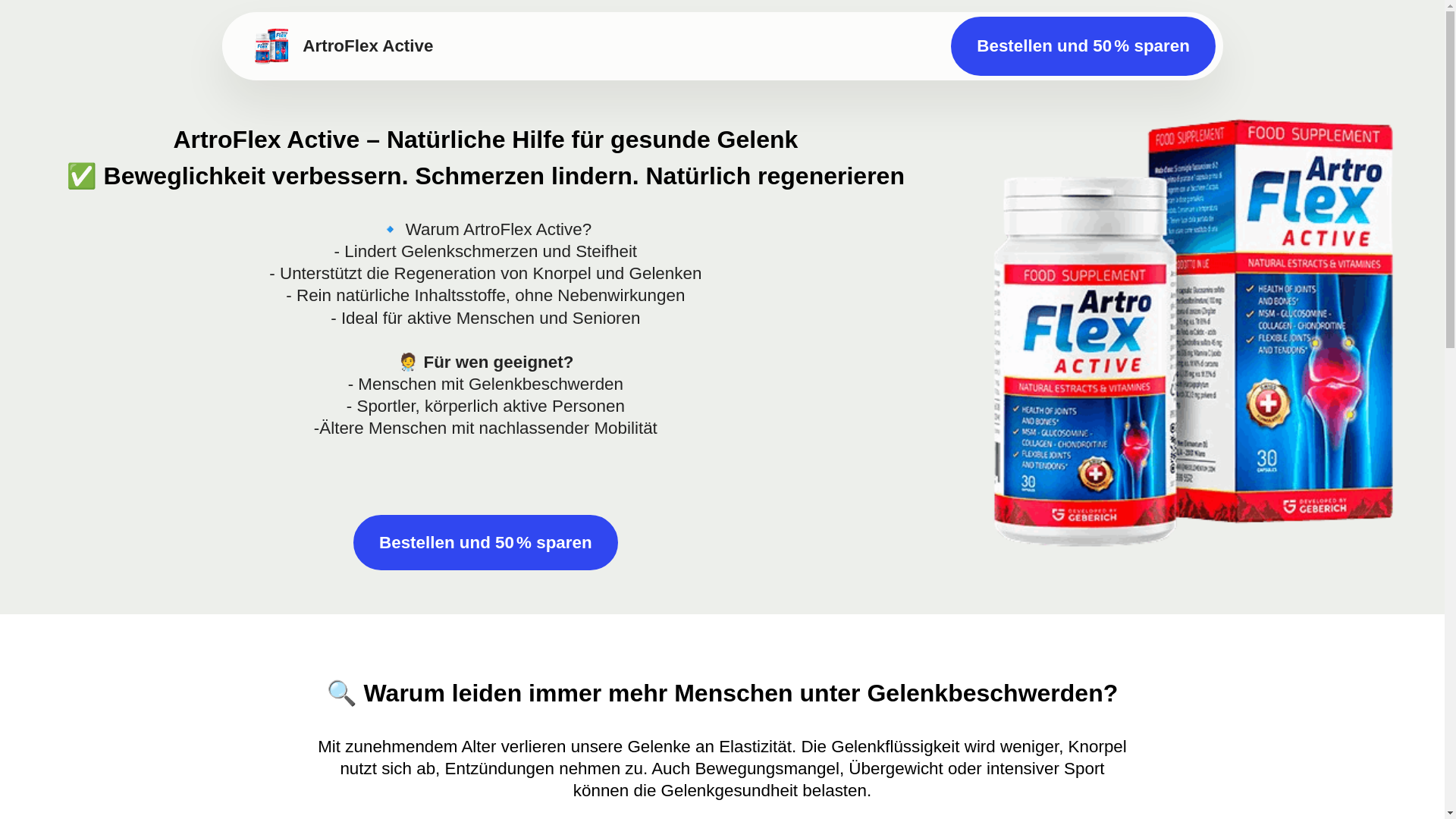 website screenshot of https://artroflex-active.eu/