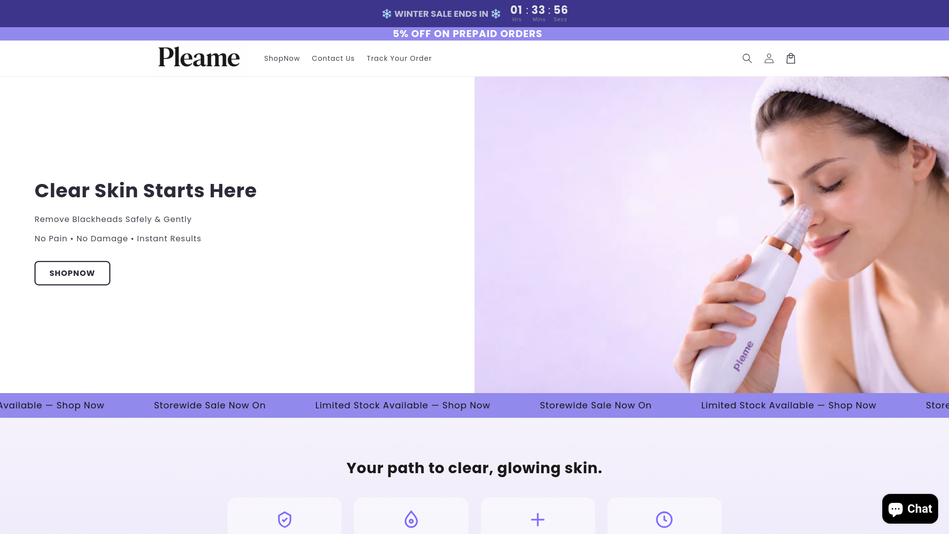 website screenshot of https://pleame.in/