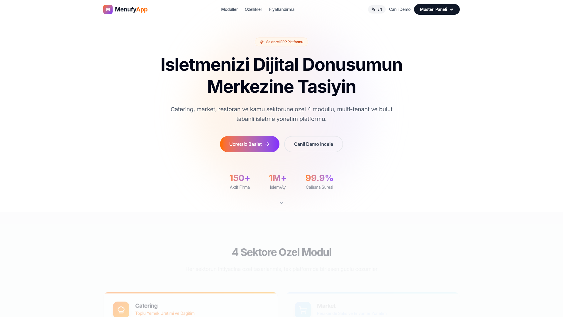 website screenshot of https://menufyapp.net/