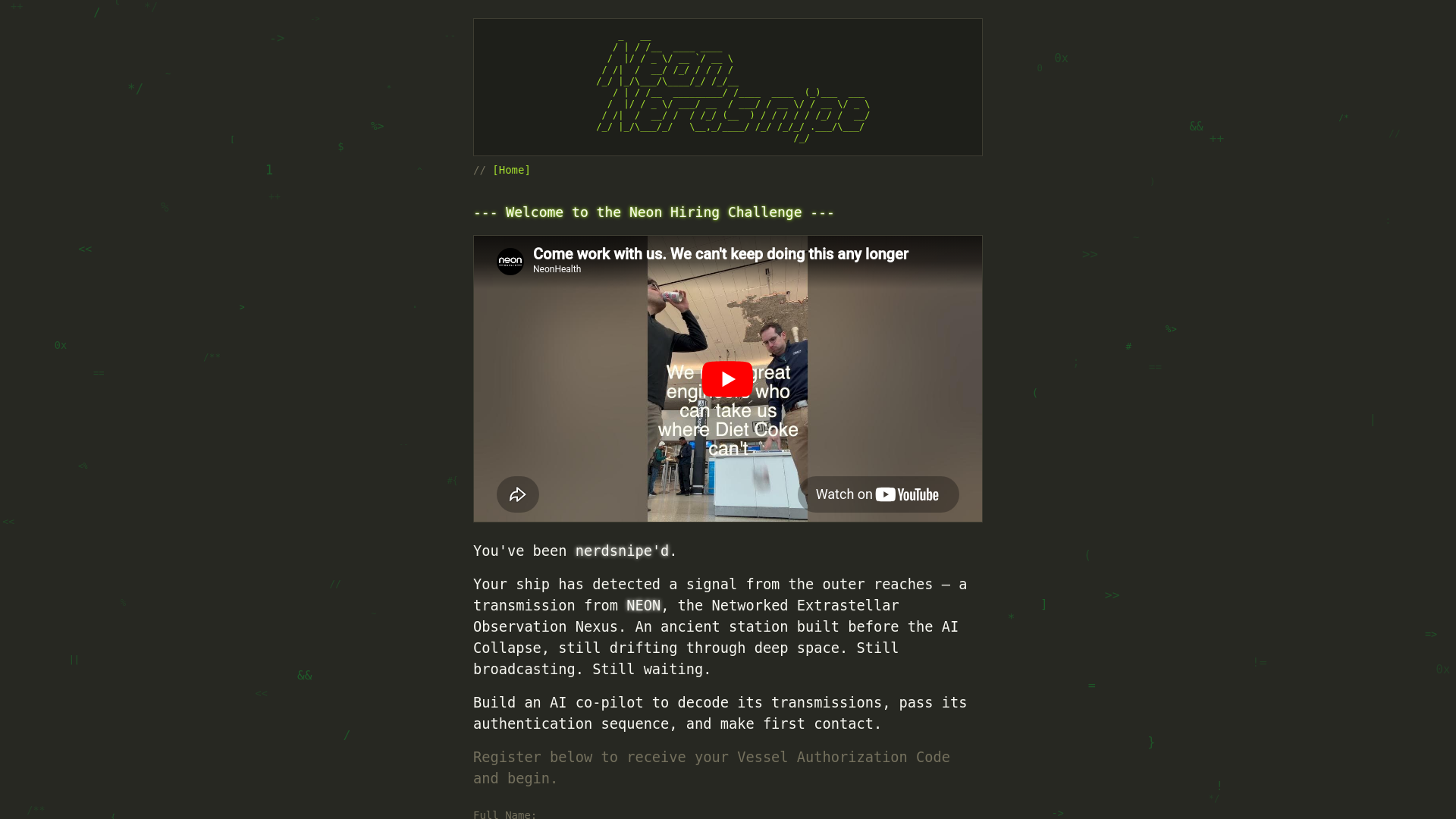 website screenshot of https://puzzle.neonhealth.com/