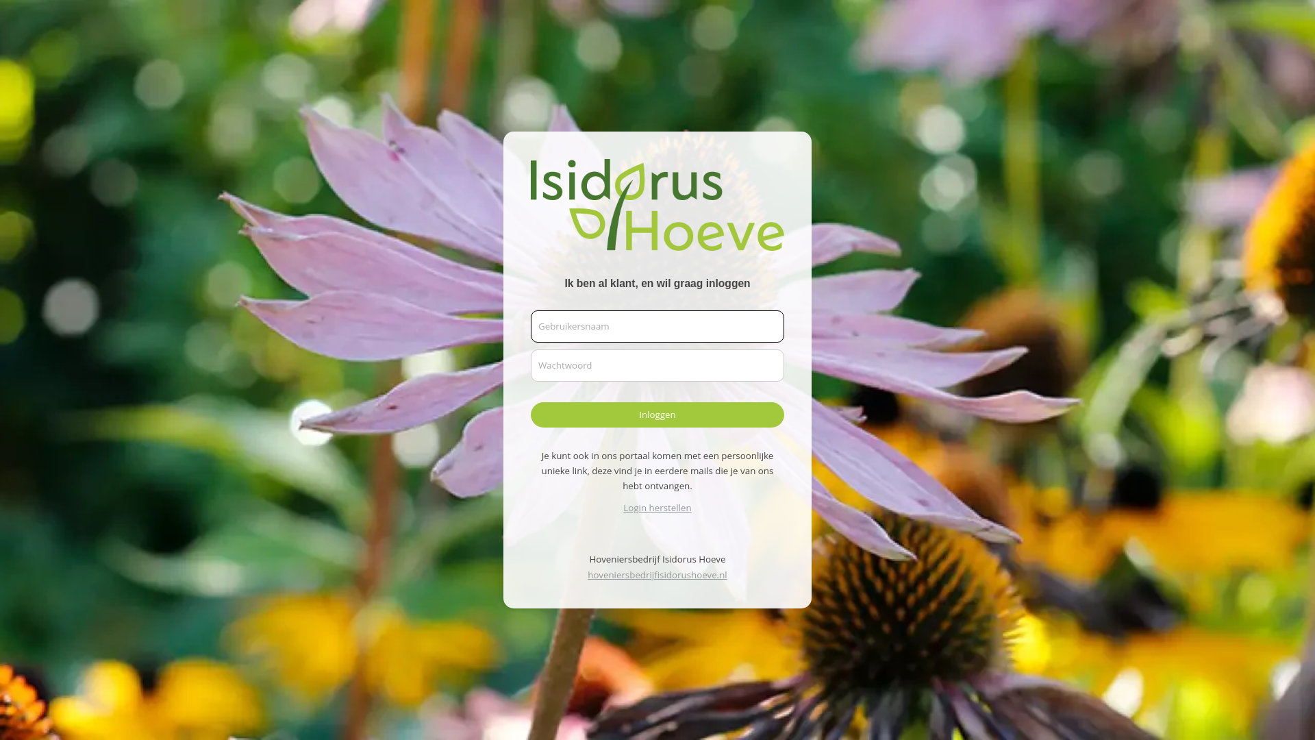website screenshot of https://mijnisidorus-hoeve.nl/