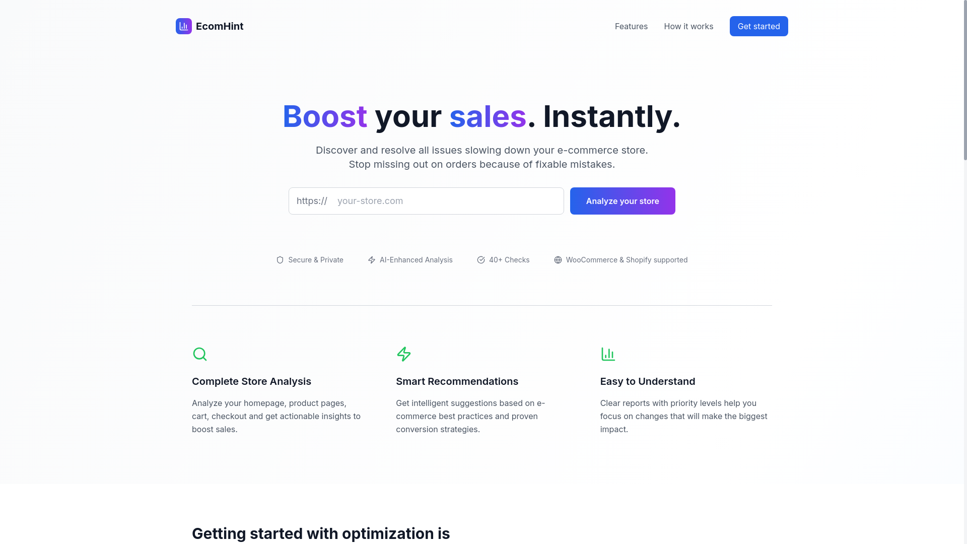 website screenshot of https://getecomhint.com/