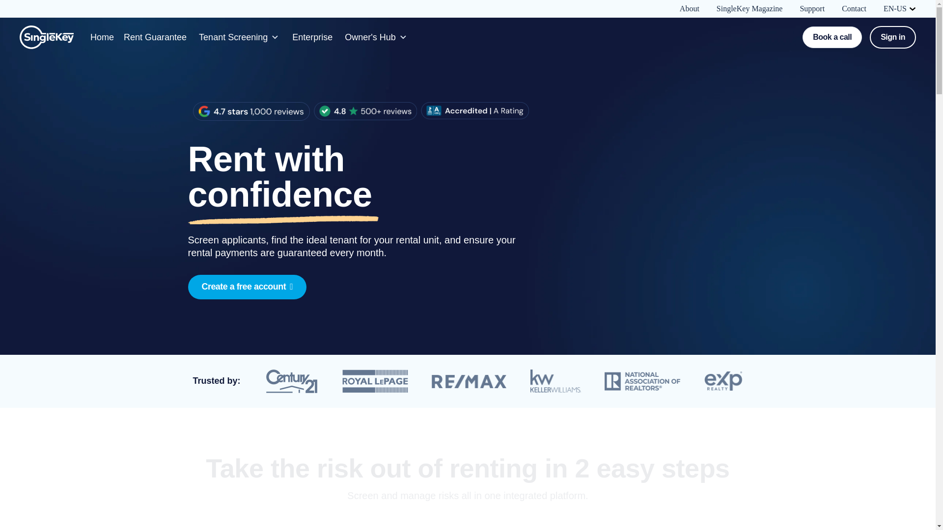 website screenshot of https://getsinglekey.com/