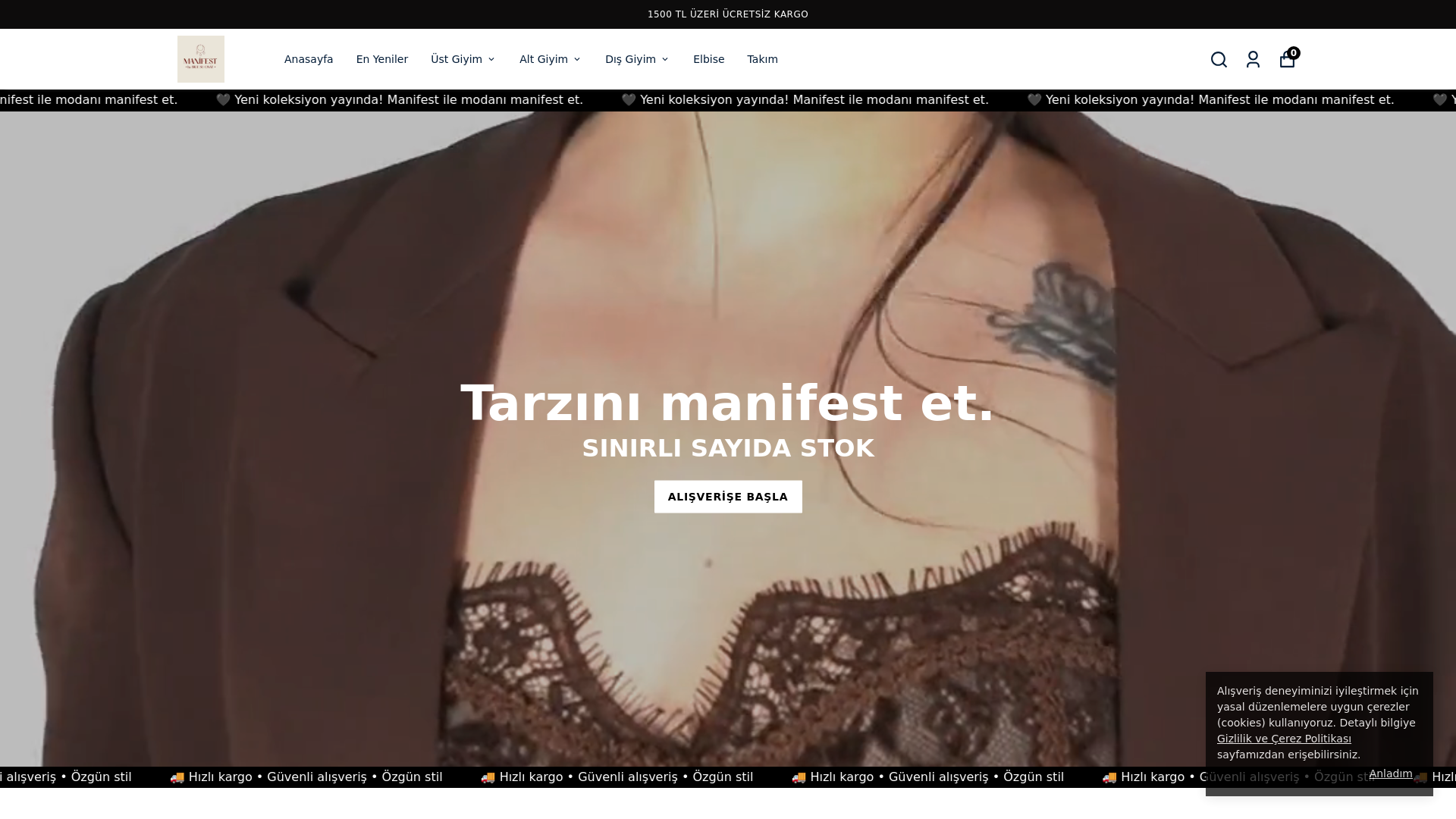 website screenshot of https://manifestbutik.com.tr