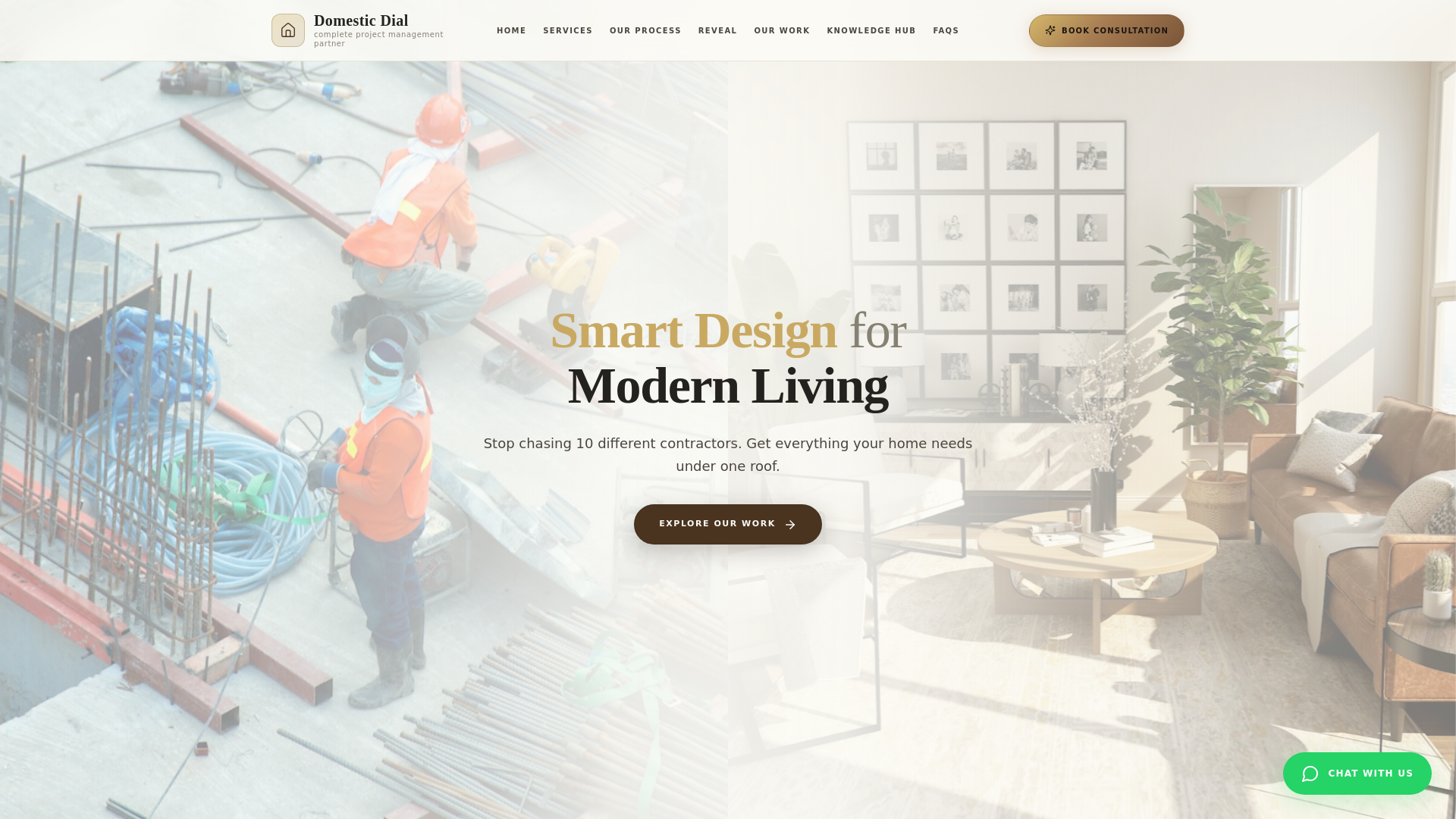website screenshot of https://domesticdial.in