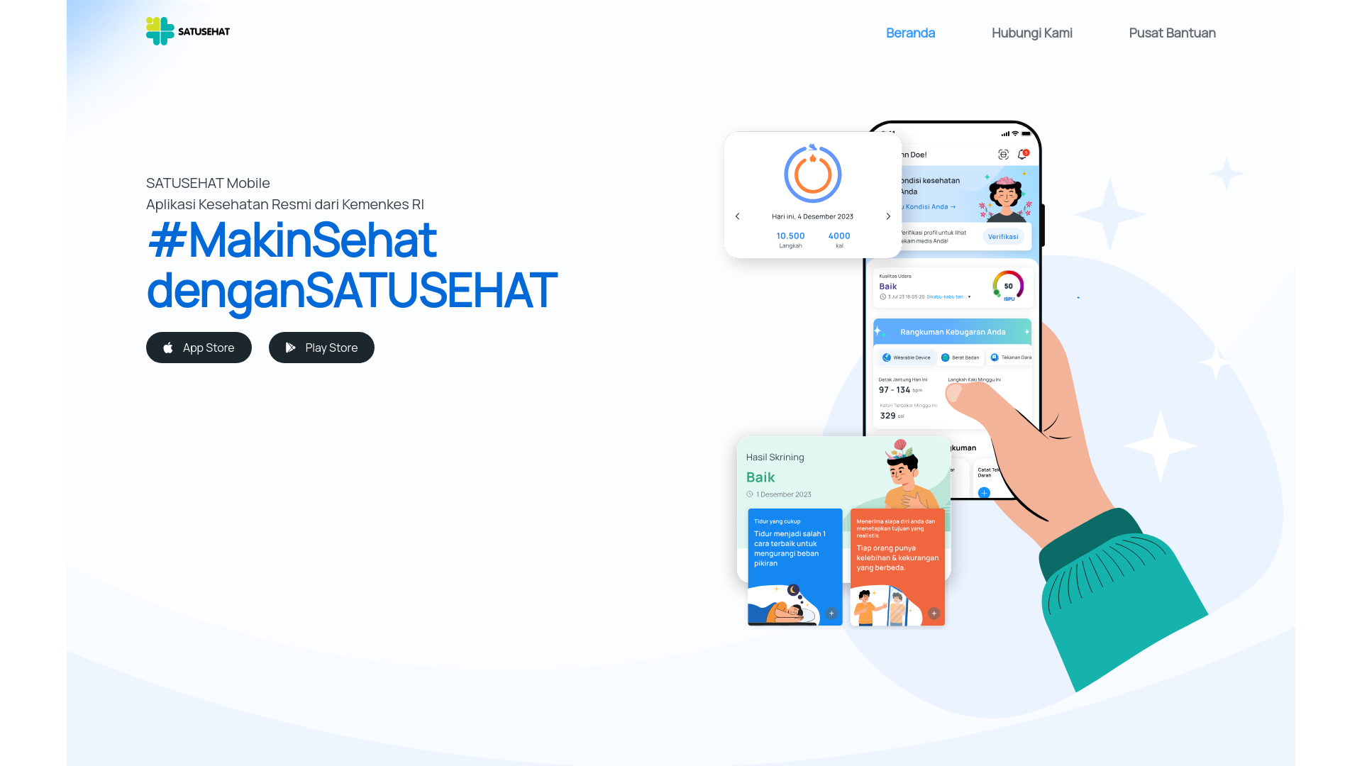website screenshot of https://satusehat.kemkes.go.id/mobile/