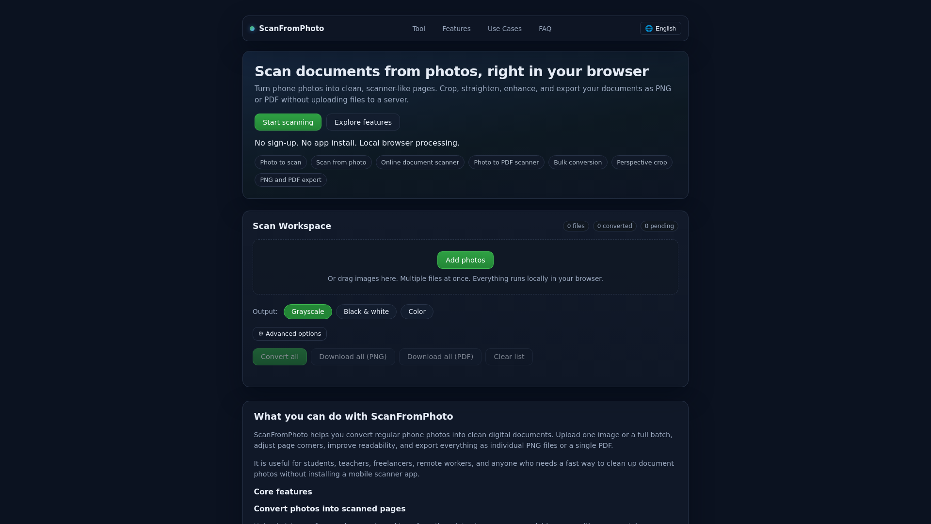 website screenshot of https://scanfromphoto.pages.dev/