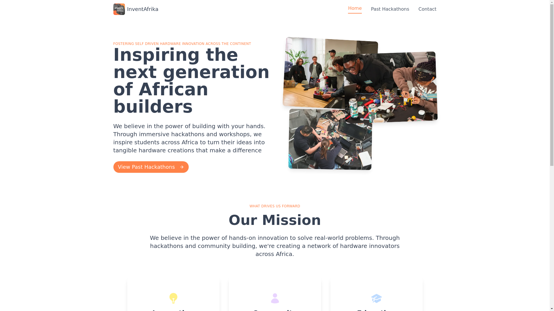 website screenshot of https://inventafrika.com/