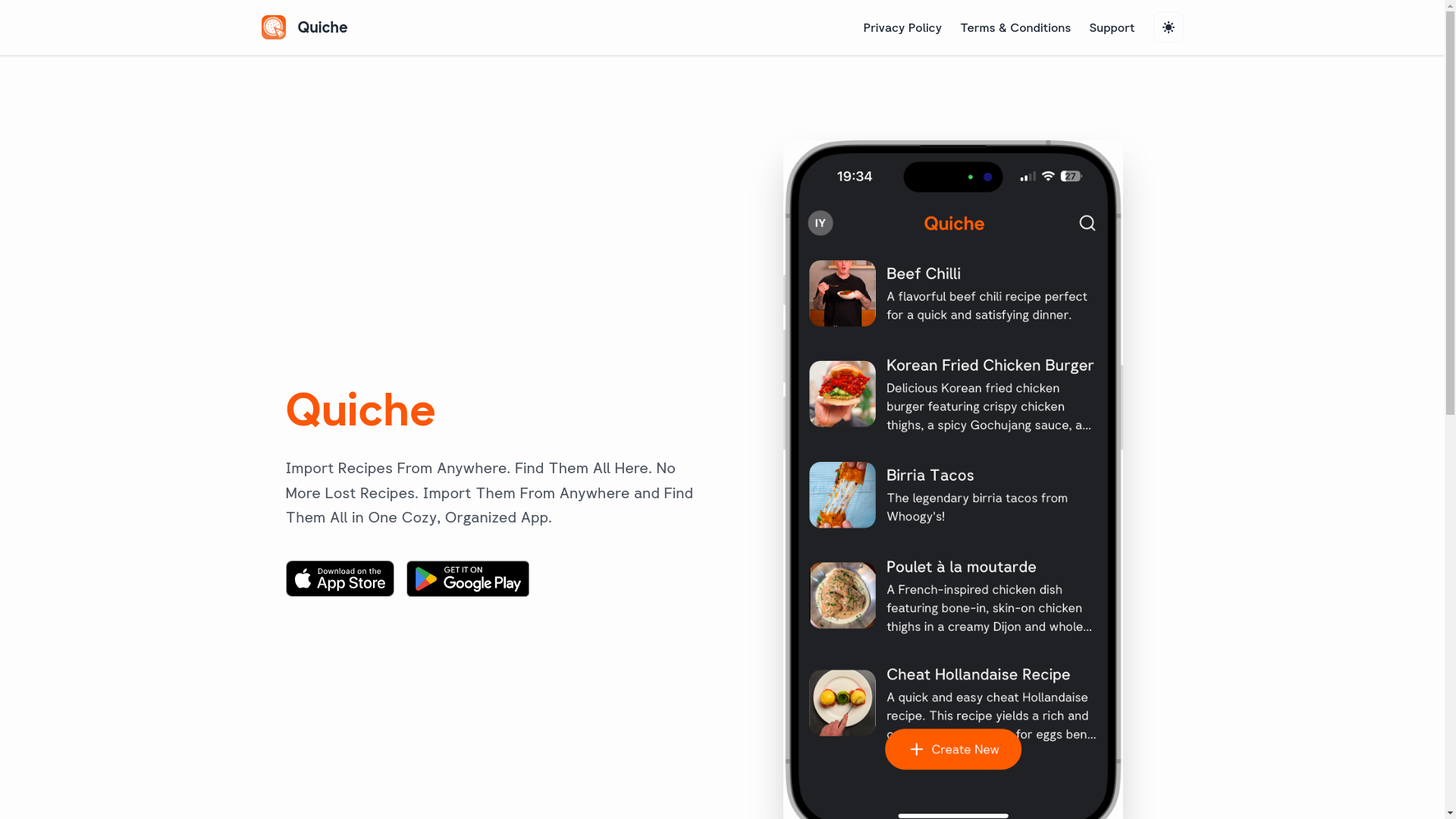 website screenshot of https://quiche-landing.pages.dev/