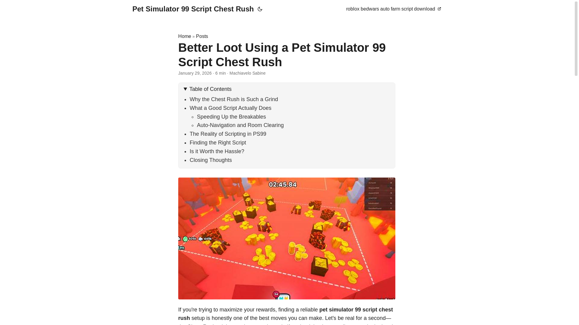 website screenshot of https://pet-simulator-99-script-chest-rush.pages.dev/