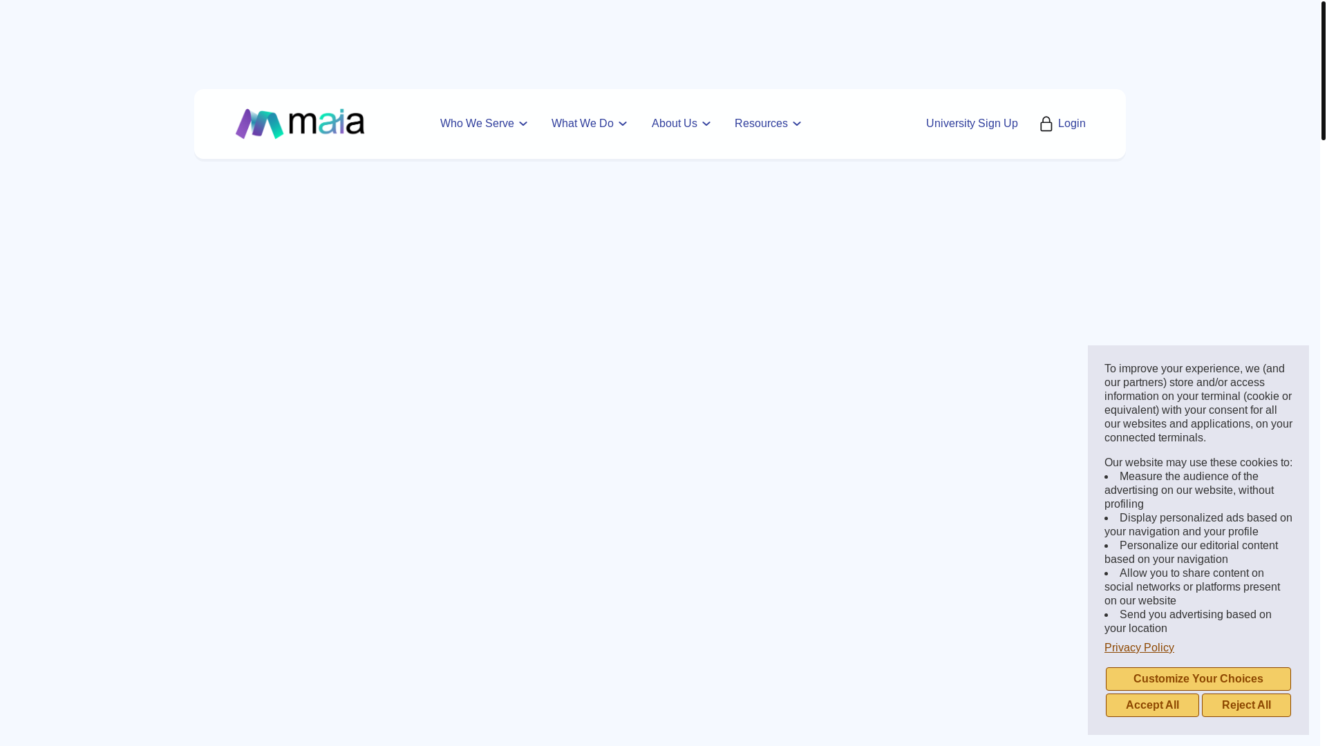 website screenshot of https://talktomaialearning.co/