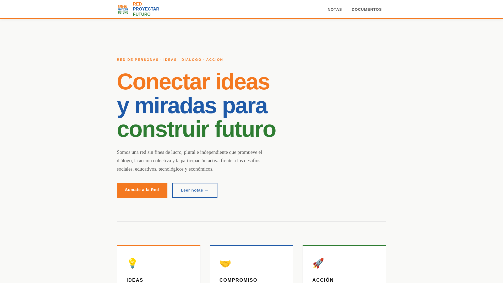 website screenshot of https://redproyectarfuturo.pages.dev/