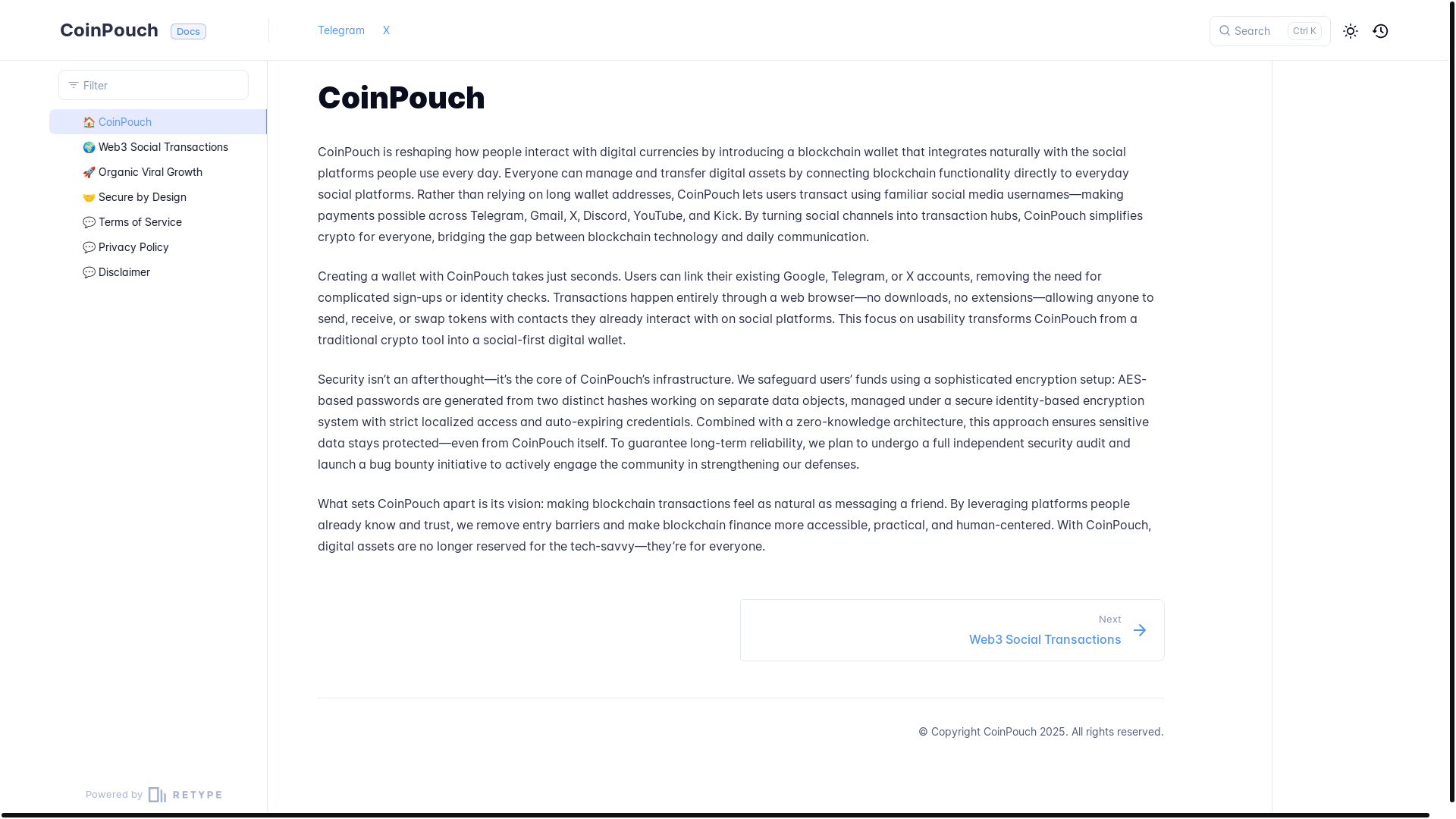 website screenshot of https://whitepaper-coinpouch.pages.dev/