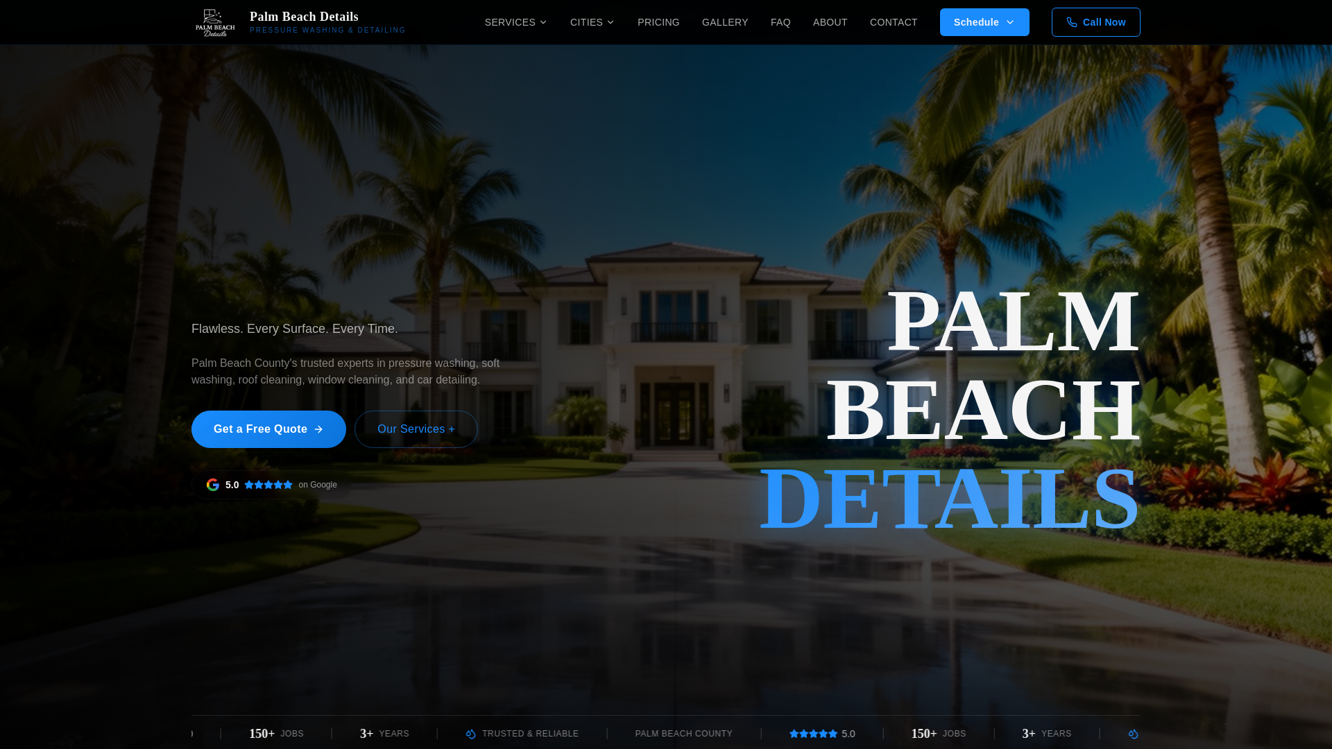 website screenshot of https://palmbeachdetails.co