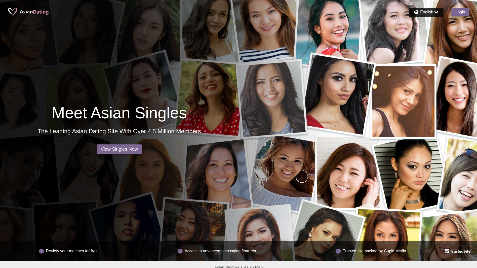 website screenshot of https://www.asiandating.com