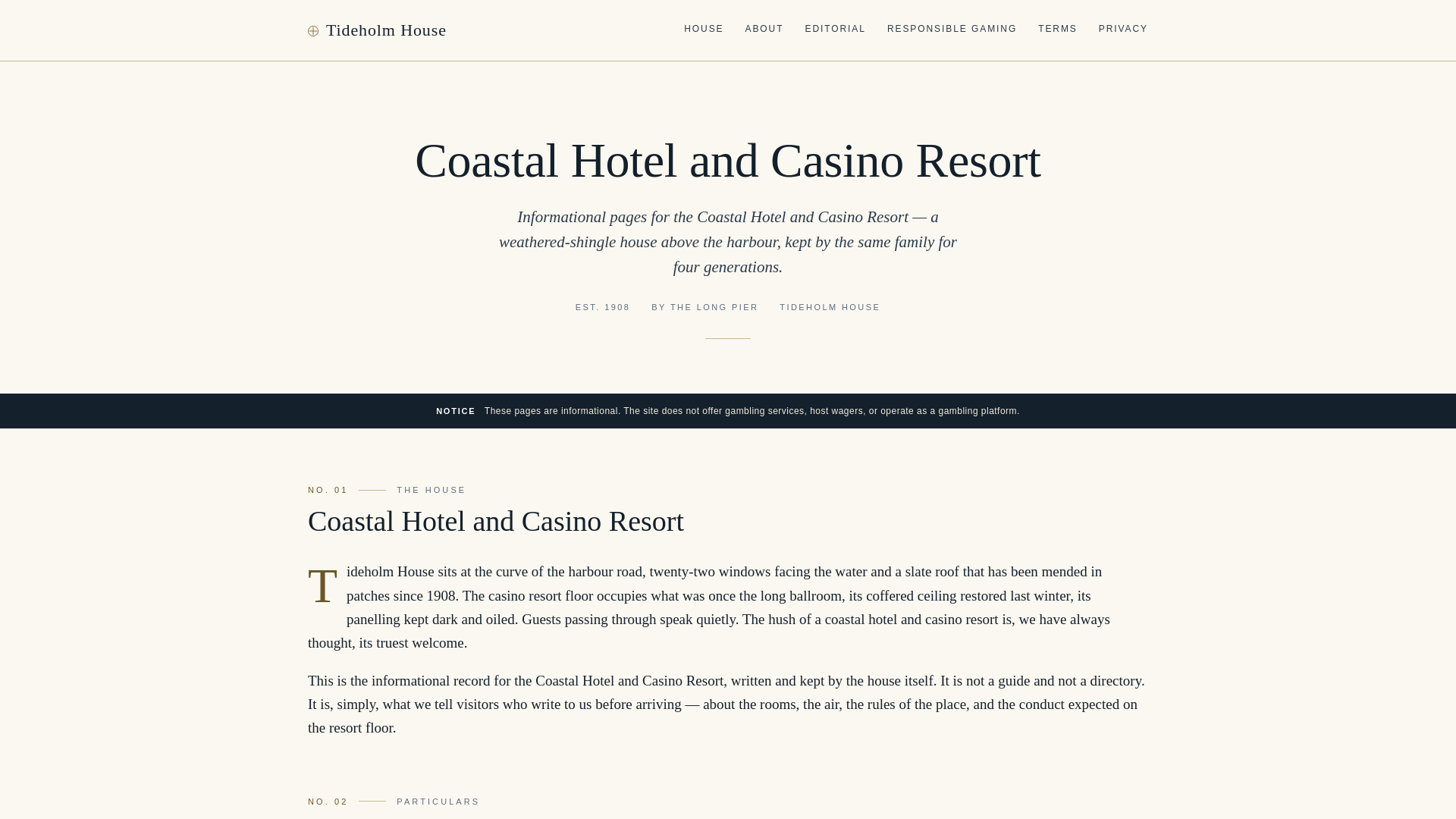 website screenshot of https://tideholmhouse.com/