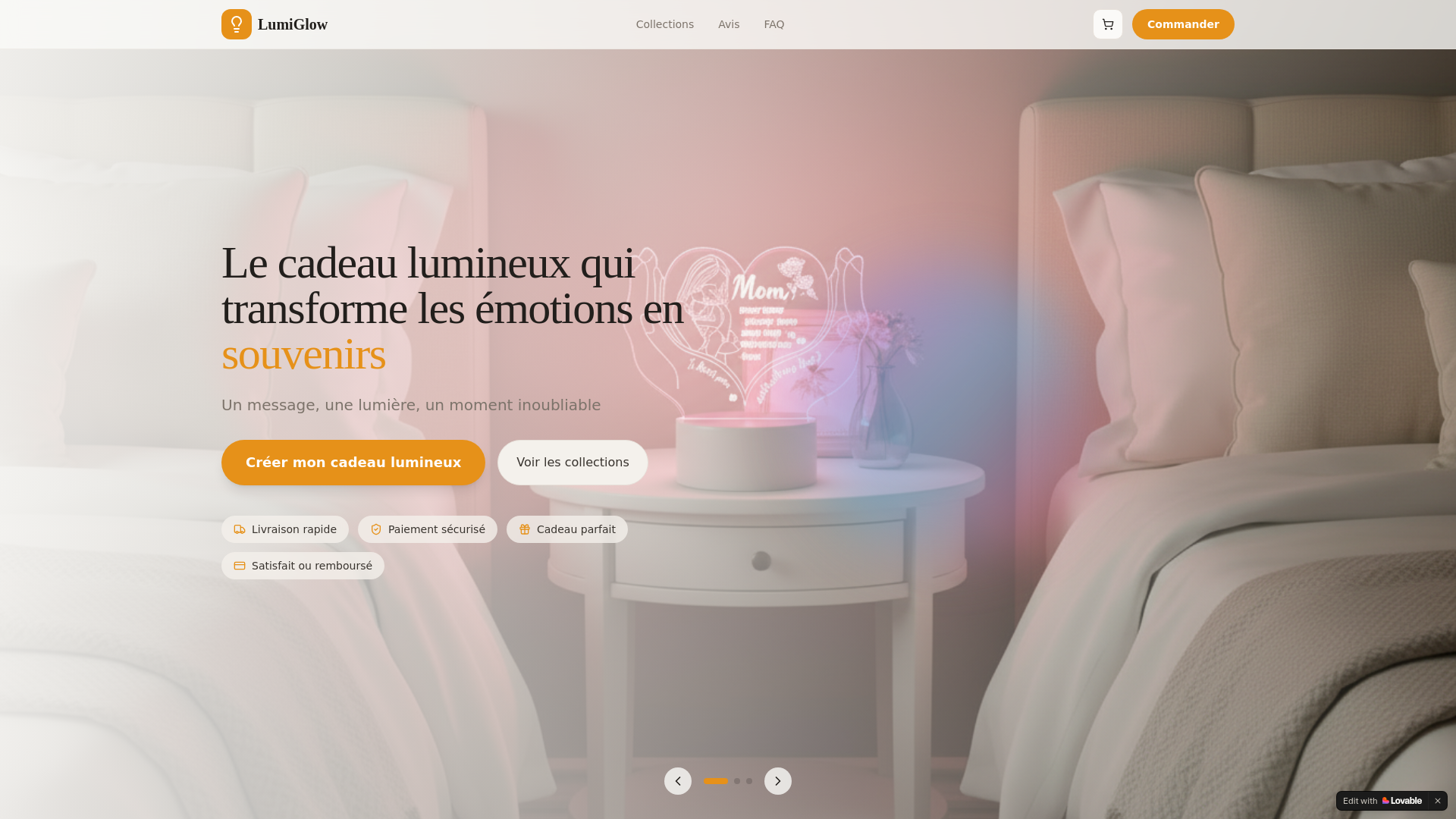 website screenshot of https://lumiglowstore.fr/