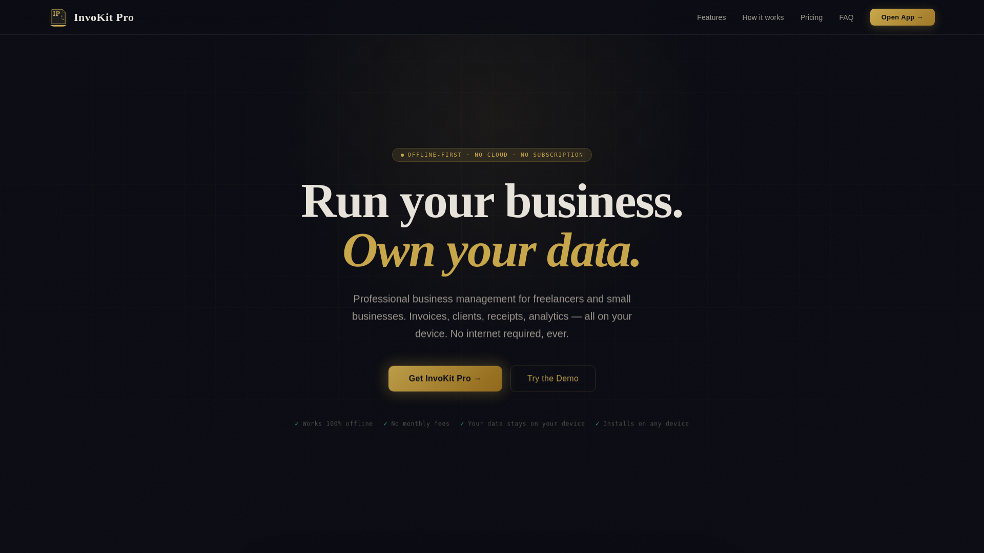 website screenshot of https://getinvokitpro.com