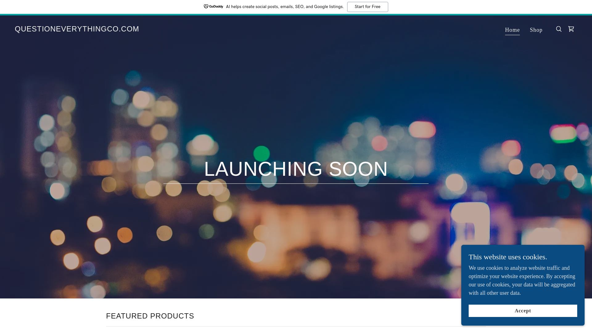website screenshot of https://questioneverythingco.com/