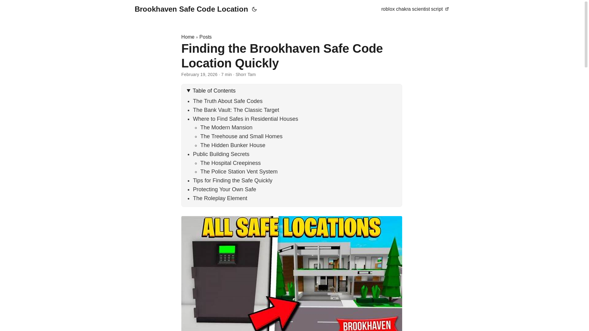 website screenshot of https://brookhaven-safe-code-location.pages.dev/